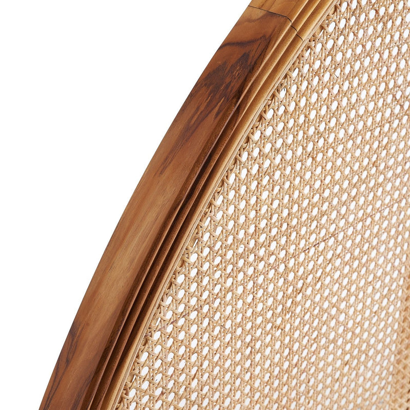 Handwoven Eco Rattan Headboard Front View Bedroom Decor - LuxoraCraft