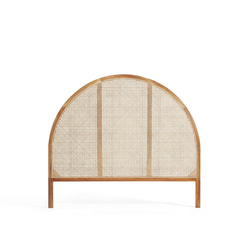 Eco-Friendly Rattan Headboard Side View Natural Design - LuxoraCraft