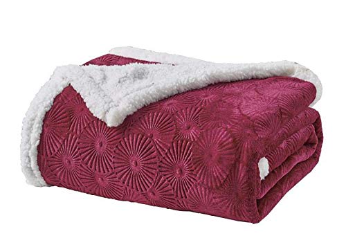 Decor&More Bon Iver Collection Extra Soft Bursting Fireworks Embossed Microplush Throw Blanket with Sherpa Backing (50" x 60") Faith-Hope-Love-Home-Decor