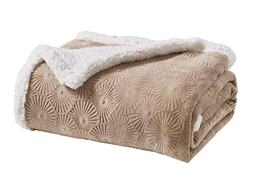 Decor&More Bon Iver Collection Extra Soft Bursting Fireworks Embossed Microplush Throw Blanket with Sherpa Backing (50" x 60") Faith-Hope-Love-Home-Decor