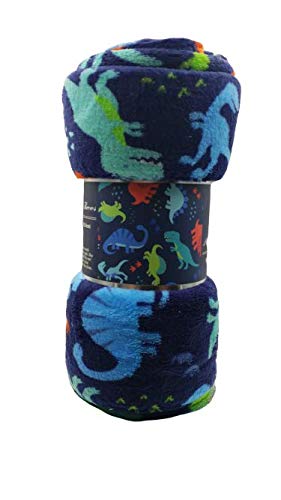Decor&More Boy's and Girl's Set of 2 Plush Fleece Throw Blanket (50" x 60") - Dinos and Unicorns Faith-Hope-Love-Home-Decor