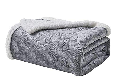 Decor&More Bon Iver Collection Extra Soft Bursting Fireworks Embossed Microplush Throw Blanket with Sherpa Backing (50" x 60") Faith-Hope-Love-Home-Decor