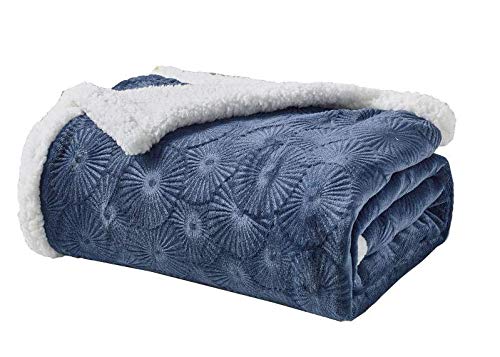 Decor&More Bon Iver Collection Extra Soft Bursting Fireworks Embossed Microplush Throw Blanket with Sherpa Backing (50" x 60") Faith-Hope-Love-Home-Decor