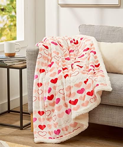 FAITH, HOPE, LOVE HOME DÉCOR Heart Throw Blanket – Ultra Soft Microplush 50"x60" | Cozy Love Theme Gift for Couch, Bed, Travel | Washable Faith-Hope-Love-Home-Decor