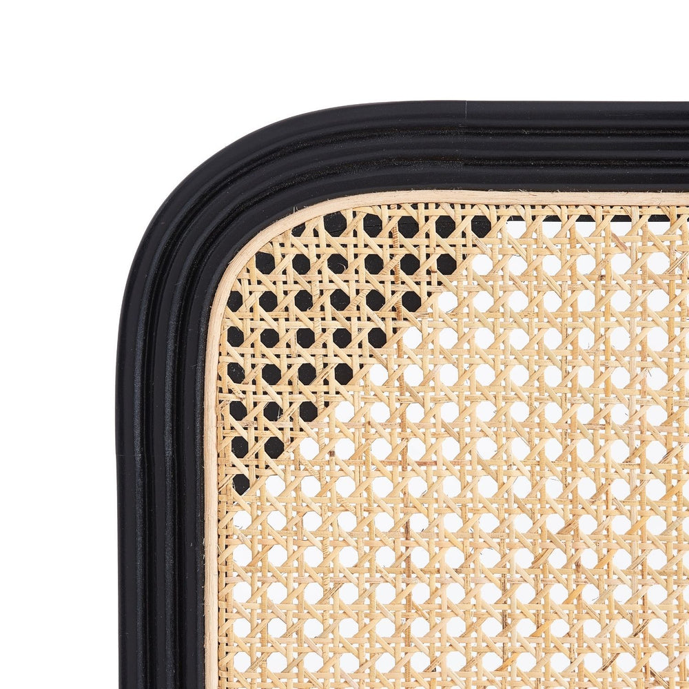Handcrafted Rattan Headboard Front View Artisan Moroccan - LuxoraCraft