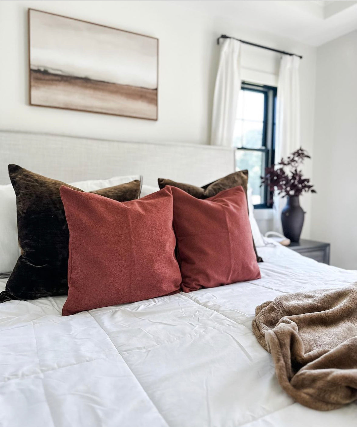 Berry Sherpa Pillow Cover Busa Designs