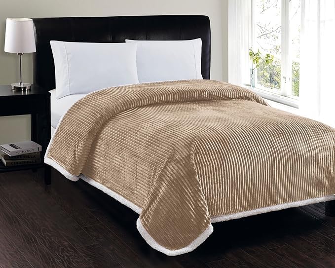 Decor&More Home Essentials Corduroy Sherpa Blanket Faith-Hope-Love-Home-Decor