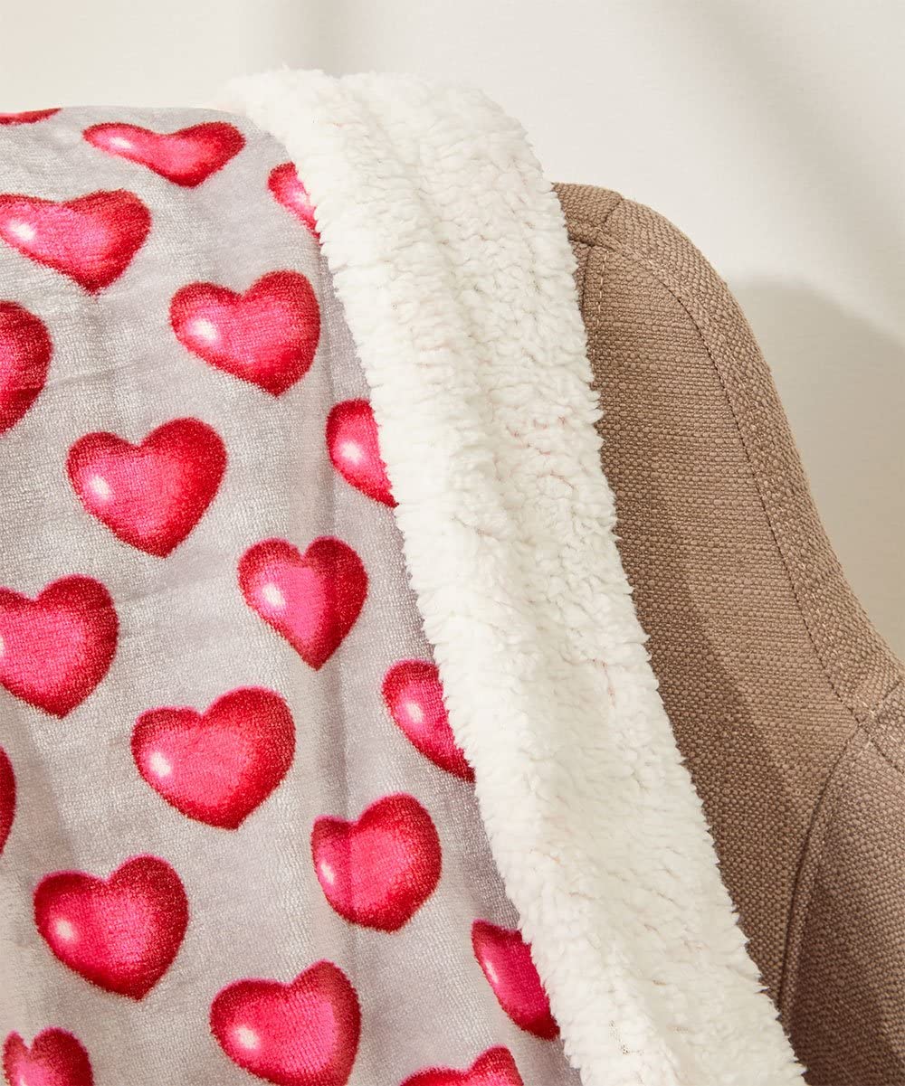 FAITH, HOPE, LOVE HOME DÉCOR Heart Throw Blanket – Ultra Soft Microplush 50"x60" | Cozy Love Theme Gift for Couch, Bed, Travel | Washable Faith-Hope-Love-Home-Decor