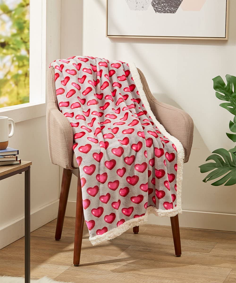 FAITH, HOPE, LOVE HOME DÉCOR Heart Throw Blanket – Ultra Soft Microplush 50"x60" | Cozy Love Theme Gift for Couch, Bed, Travel | Washable Faith-Hope-Love-Home-Decor