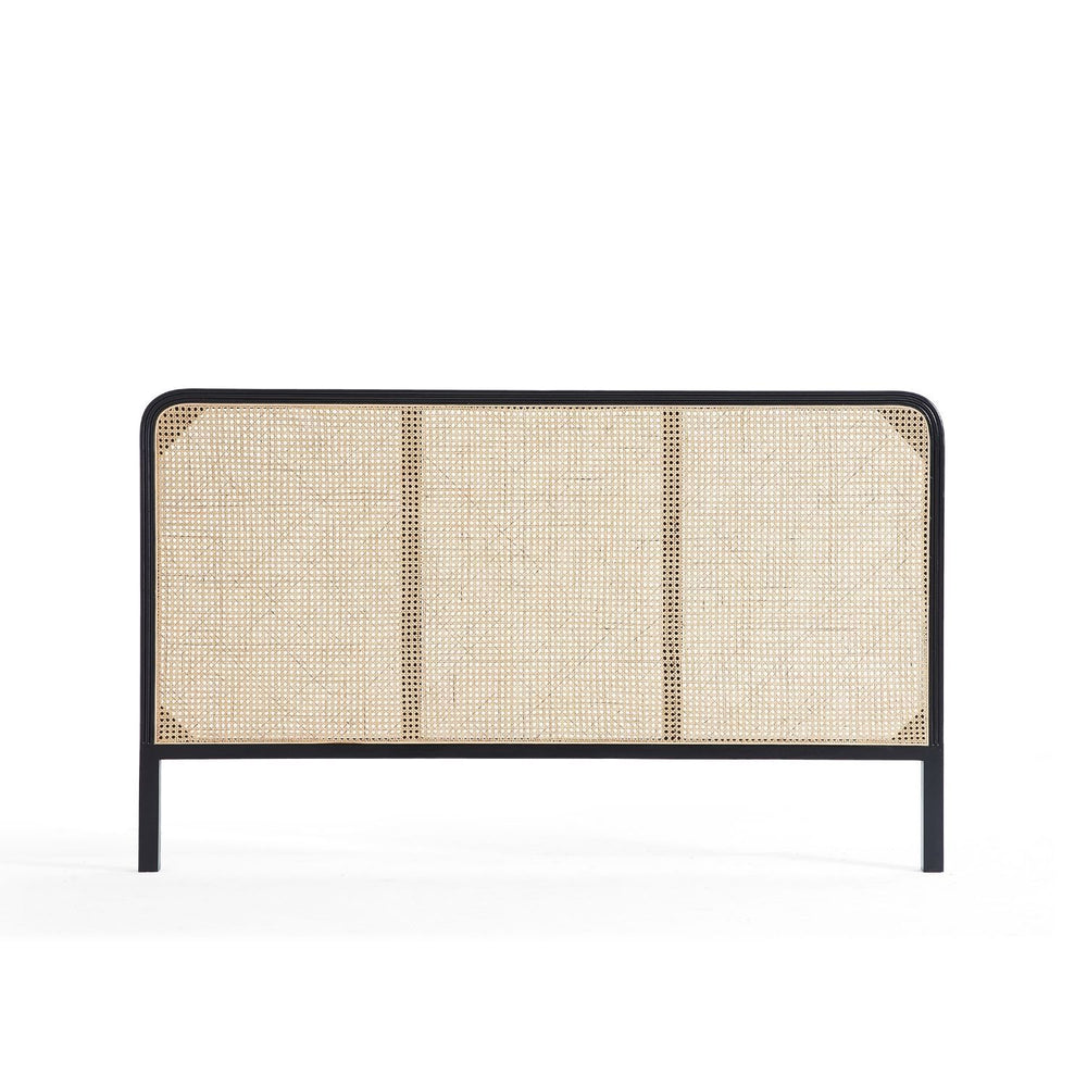 Luxury Rattan Headboard Side View Elegant Bedroom Decor - LuxoraCraft