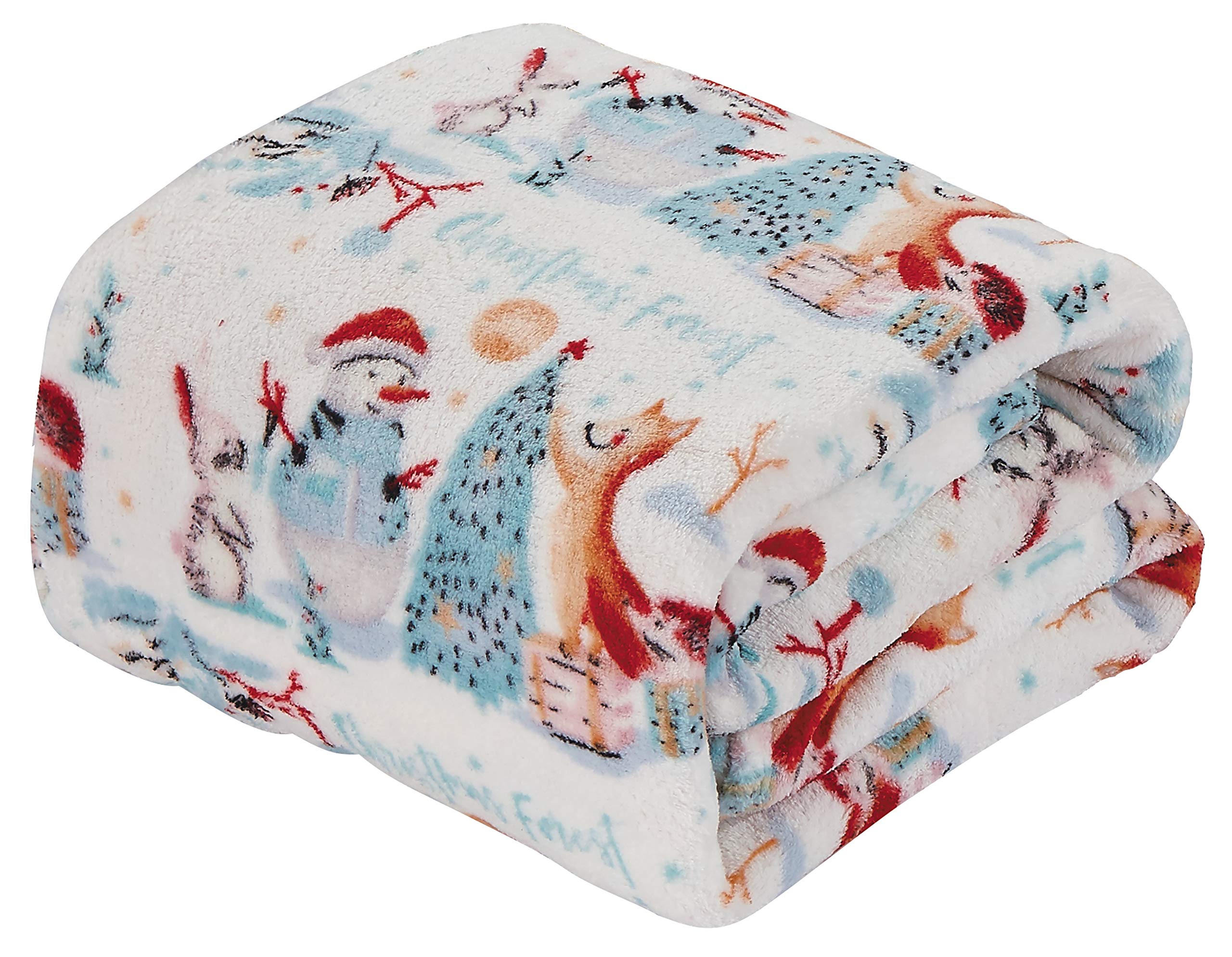 Decor&More Festive Holiday Microplush Throw Blanket (50" x 60") - Forest Friends Faith-Hope-Love-Home-Decor