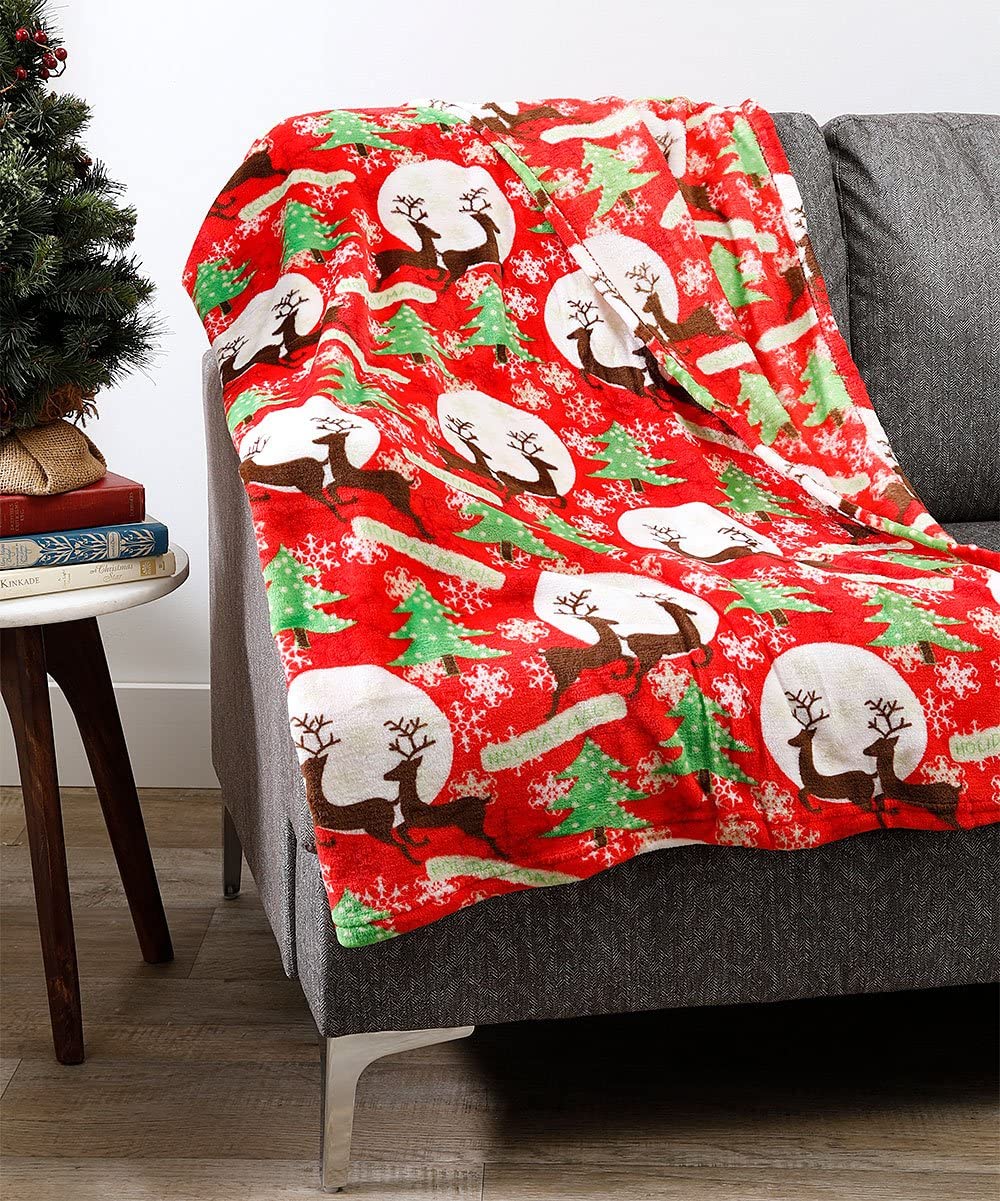 Decor&More Festive Holiday Microplush Throw Blanket (50" x 60") - Holiday Magic Faith-Hope-Love-Home-Decor