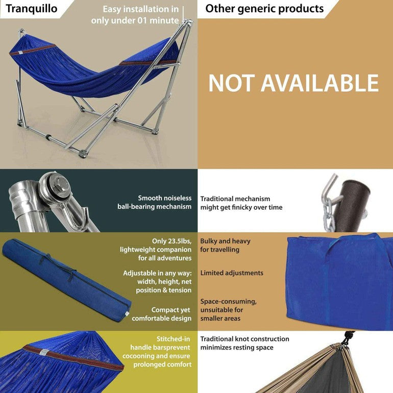 Tranquillo Original Stainless Steel Hammock Stand for Ultimate Relaxation Megsu