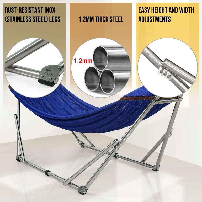 Tranquillo Original Stainless Steel Hammock Stand for Ultimate Relaxation Megsu