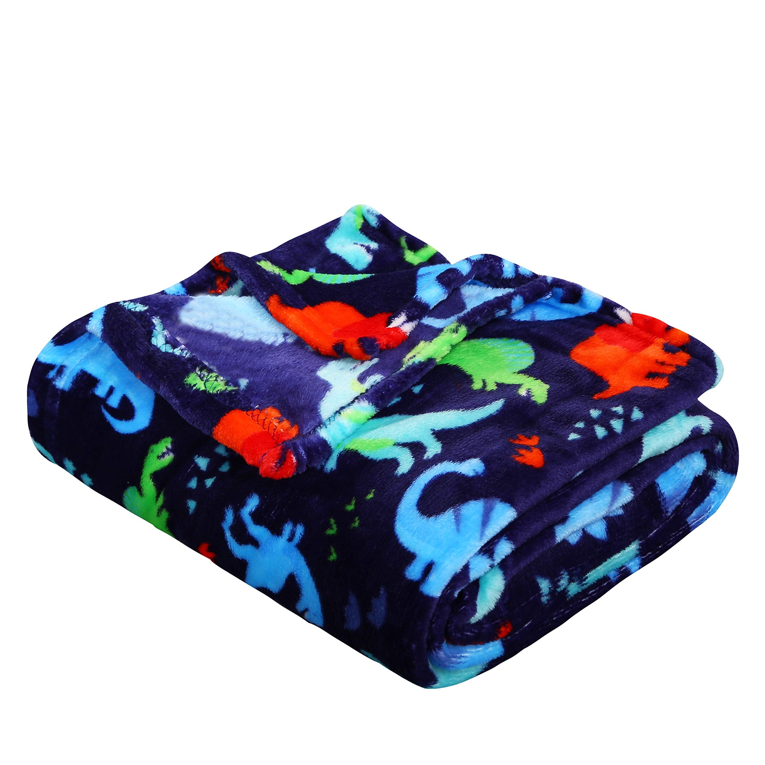 Decor&More Boy's and Girl's Set of 2 Plush Fleece Throw Blanket (50" x 60") - Dinos and Unicorns Faith-Hope-Love-Home-Decor