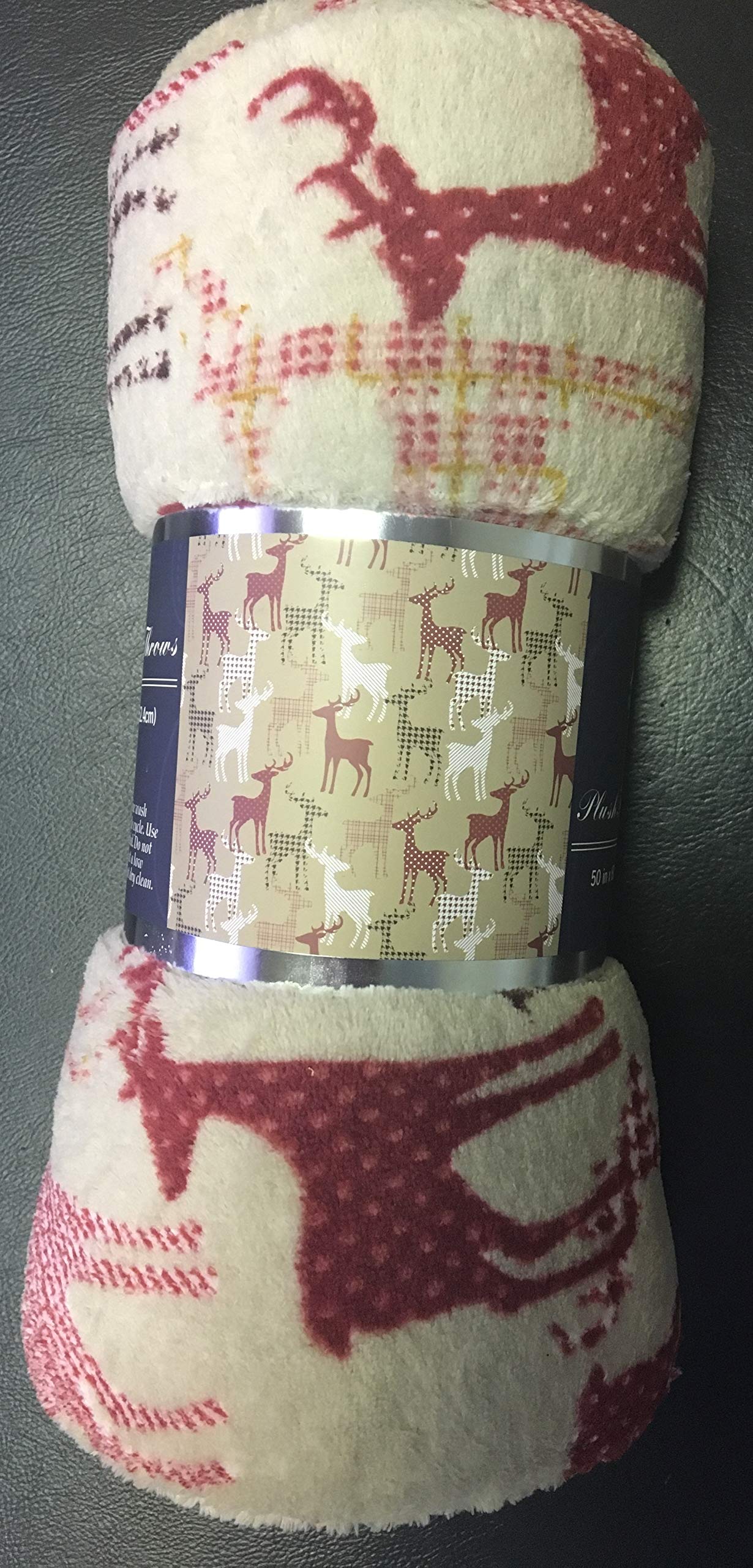 Decor&More Festive Holiday Microplush Throw Blanket (50" x 60") - Reindeer Silhouette Faith-Hope-Love-Home-Decor