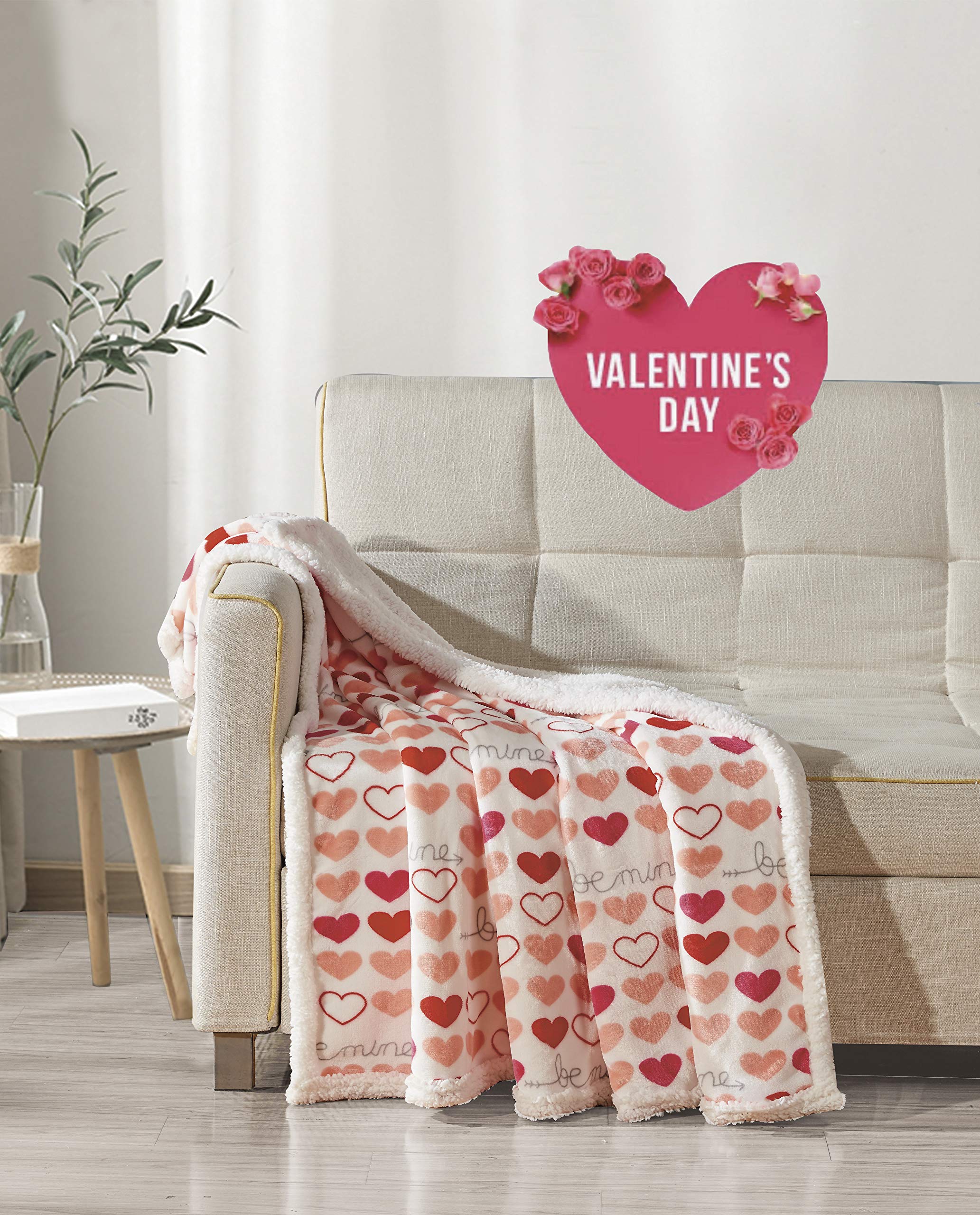 FAITH, HOPE, LOVE HOME DÉCOR Heart Throw Blanket – Ultra Soft Microplush 50"x60" | Cozy Love Theme Gift for Couch, Bed, Travel | Washable Faith-Hope-Love-Home-Decor