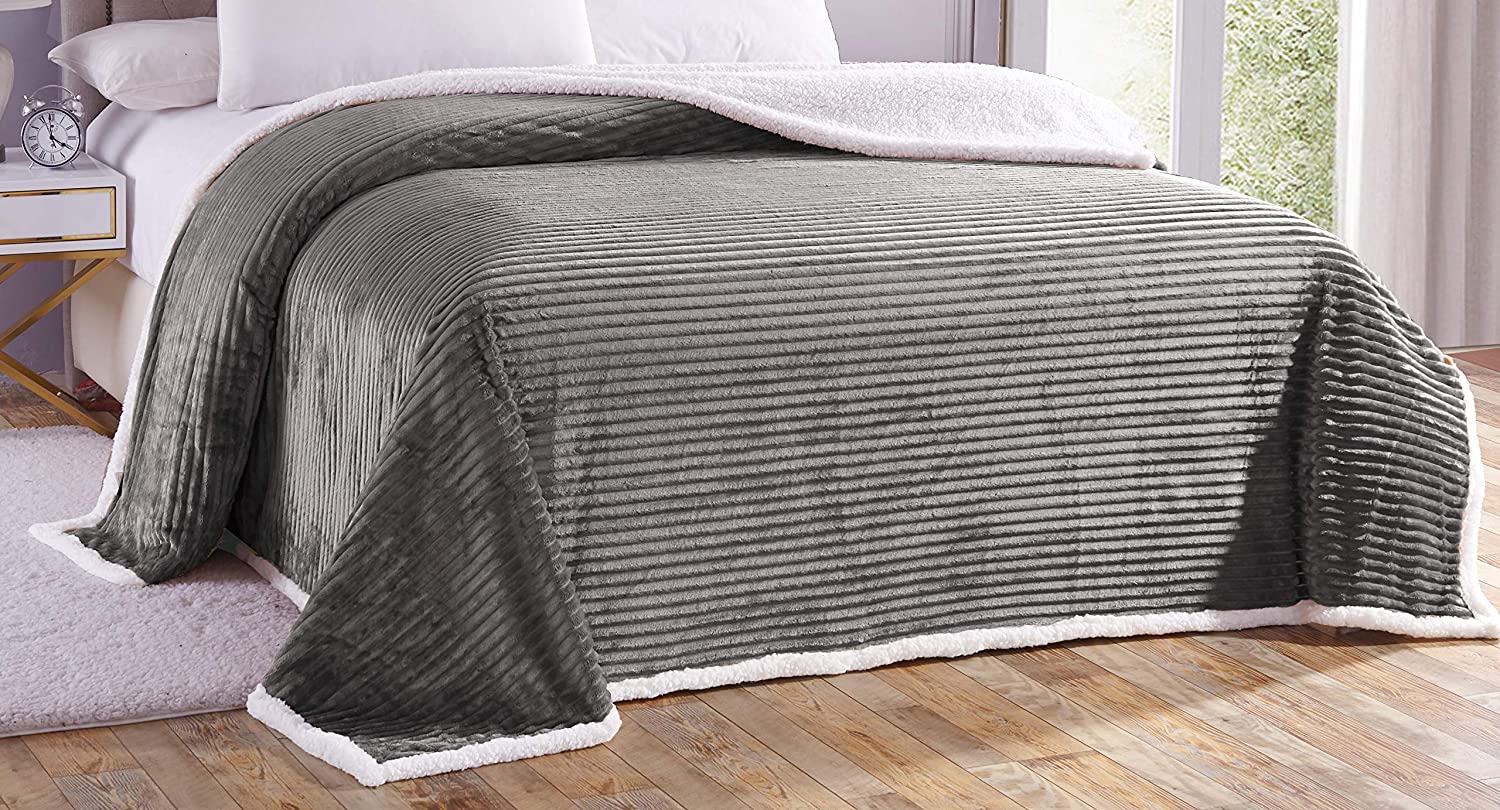 Decor&More Home Essentials Corduroy Sherpa Blanket Faith-Hope-Love-Home-Decor
