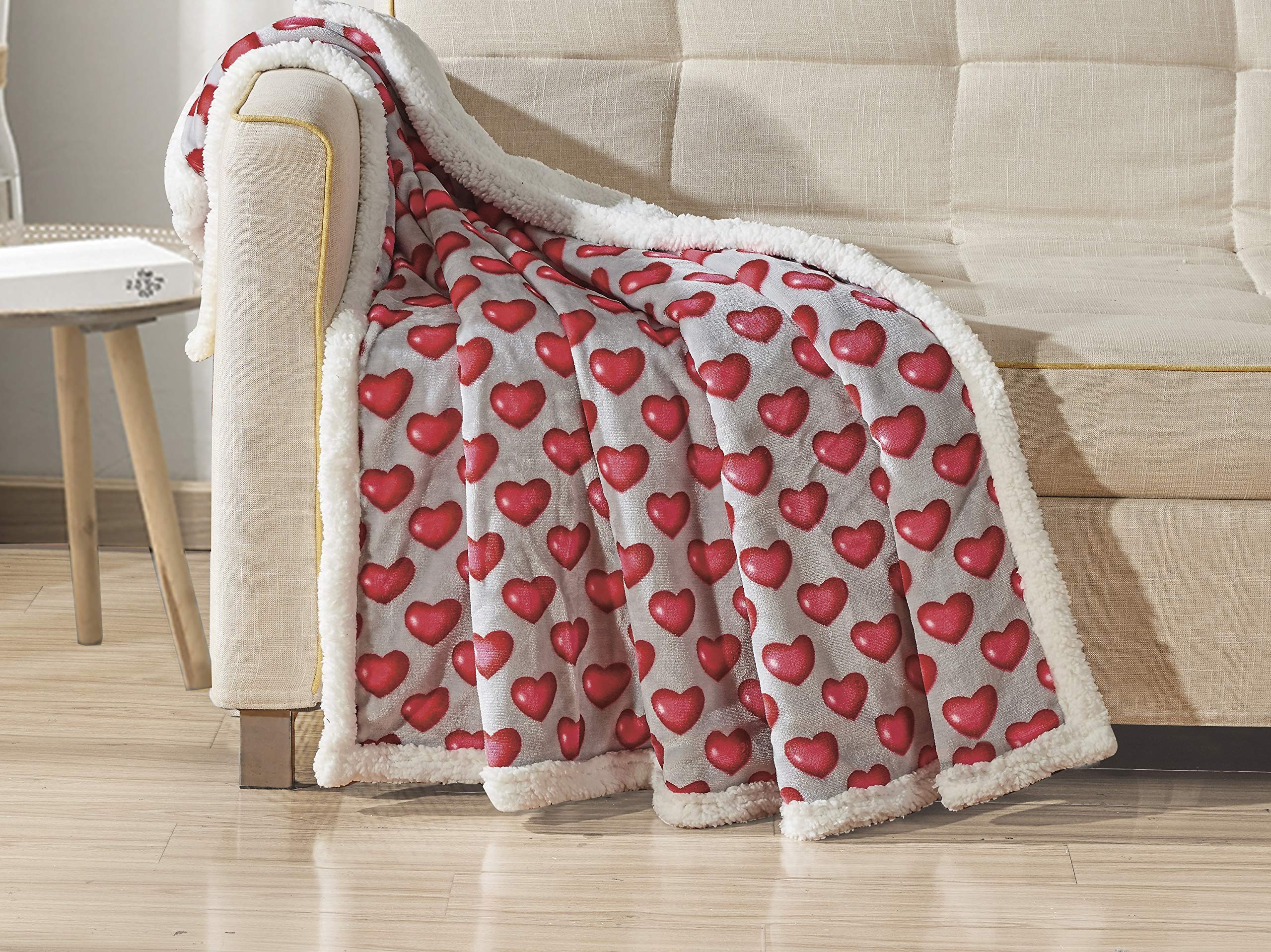 FAITH, HOPE, LOVE HOME DÉCOR Heart Throw Blanket – Ultra Soft Microplush 50"x60" | Cozy Love Theme Gift for Couch, Bed, Travel | Washable Faith-Hope-Love-Home-Decor
