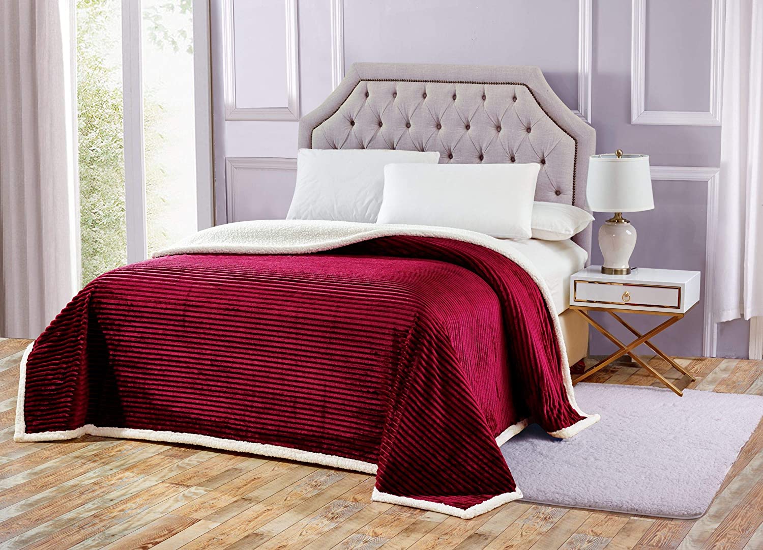 Decor&More Home Essentials Corduroy Sherpa Blanket Faith-Hope-Love-Home-Decor