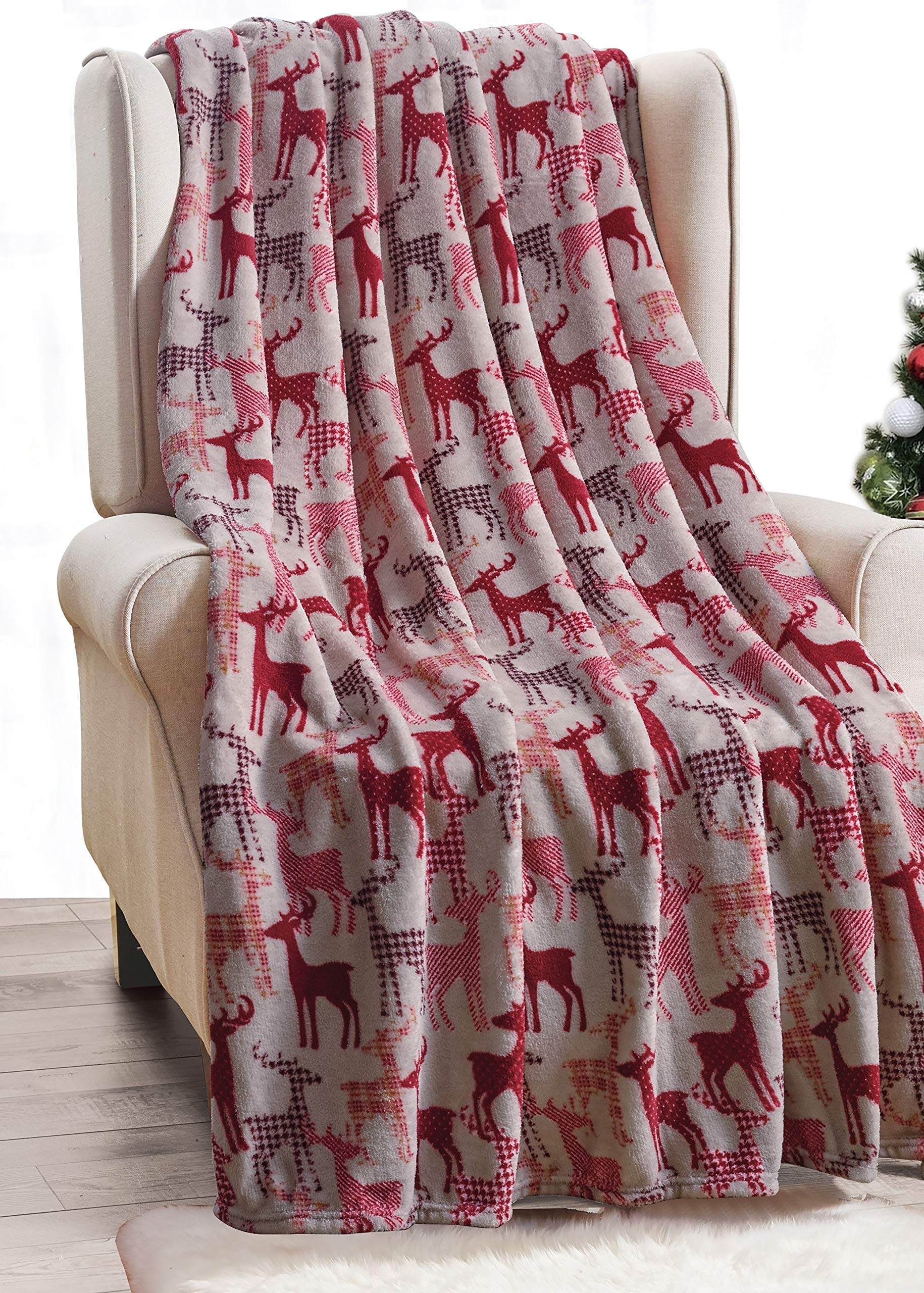 Decor&More Festive Holiday Microplush Throw Blanket (50" x 60") - Forest Friends Faith-Hope-Love-Home-Decor