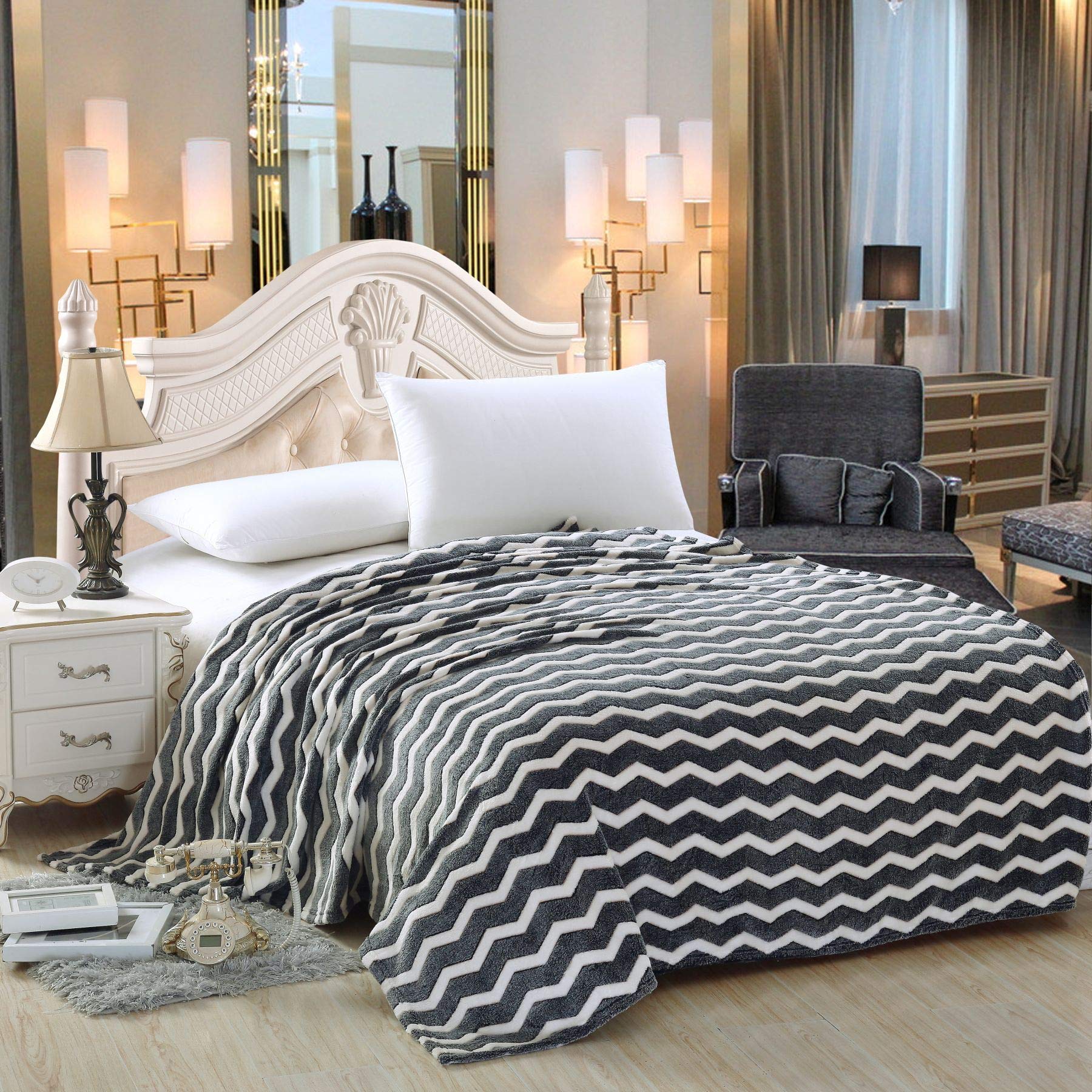 Decor&More Home Essentials Chevron Microplush Blanket Faith-Hope-Love-Home-Decor
