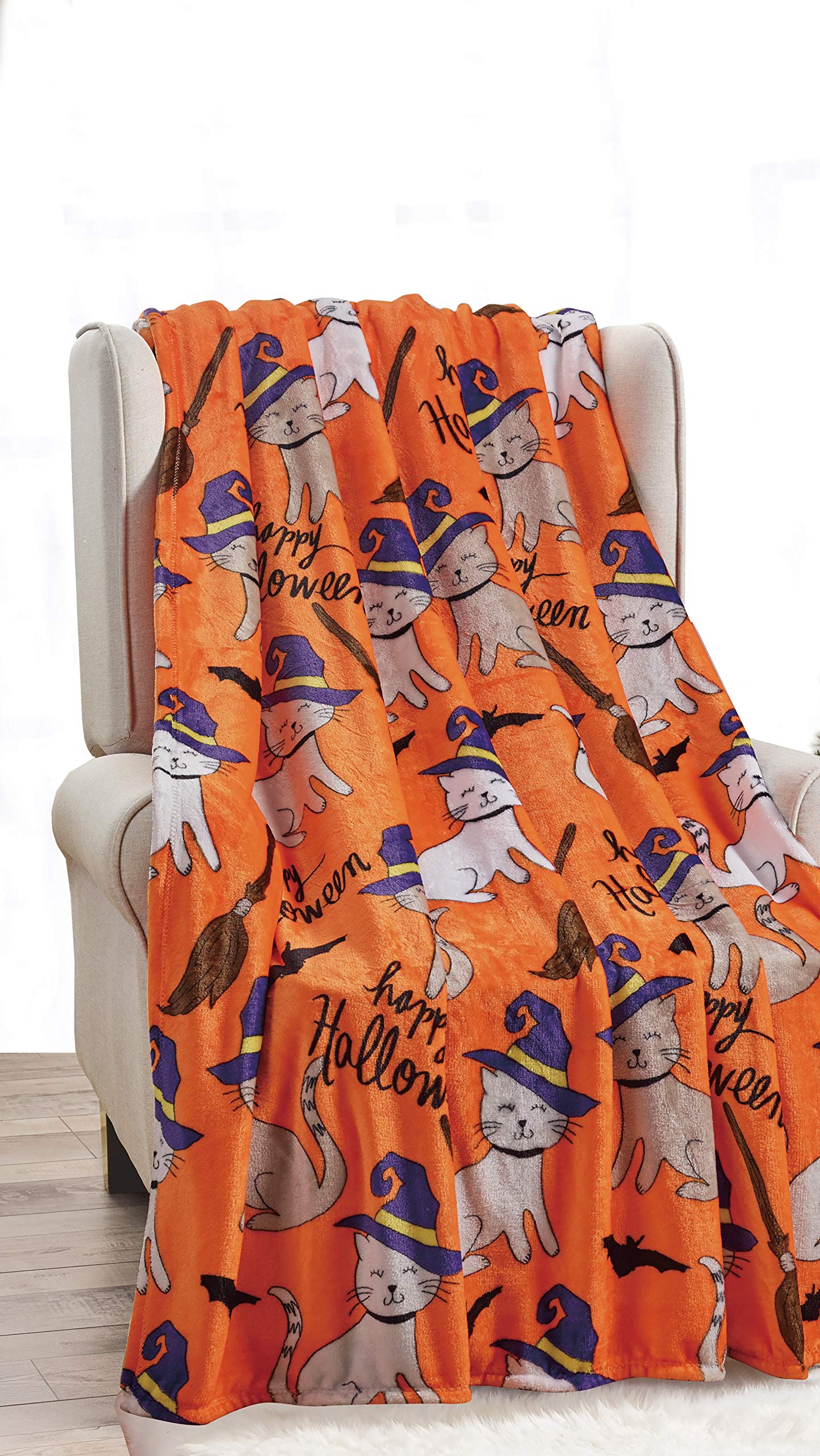 Decor&More Happy Halloween Microplush Throw Blanket (50" x 60") Faith-Hope-Love-Home-Decor