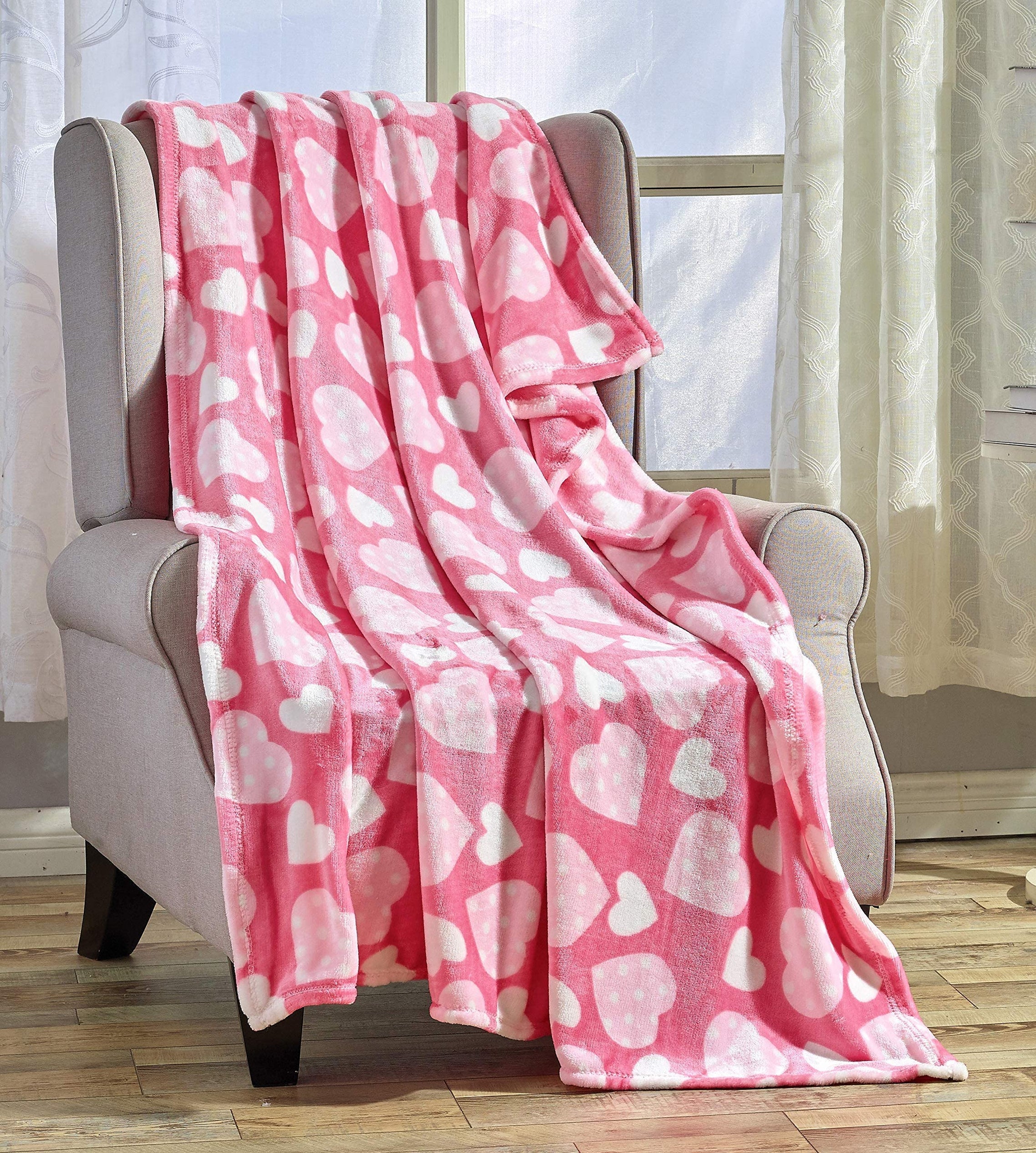 FAITH, HOPE, LOVE HOME DÉCOR Heart Throw Blanket – Ultra Soft Microplush 50"x60" | Cozy Love Theme Gift for Couch, Bed, Travel | Washable Faith-Hope-Love-Home-Decor