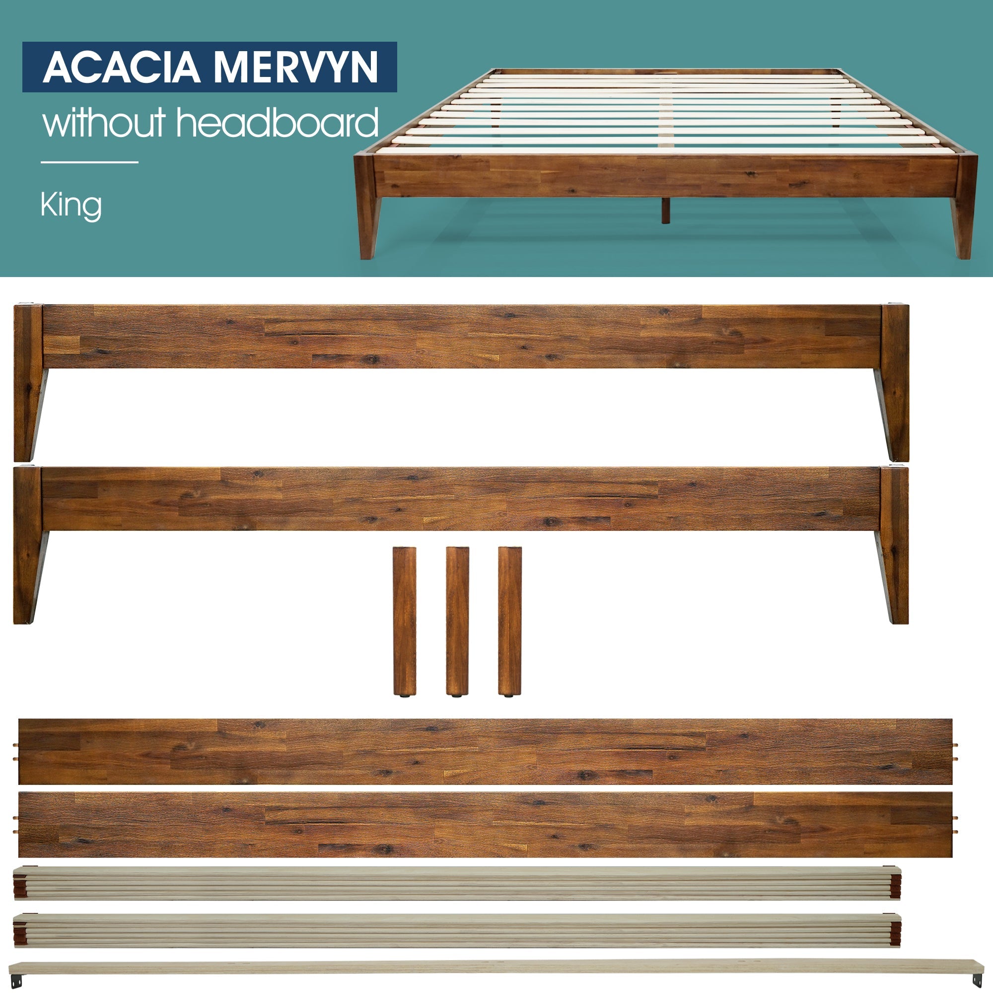 Mervyn Solid Wood Bed Frame Megsu