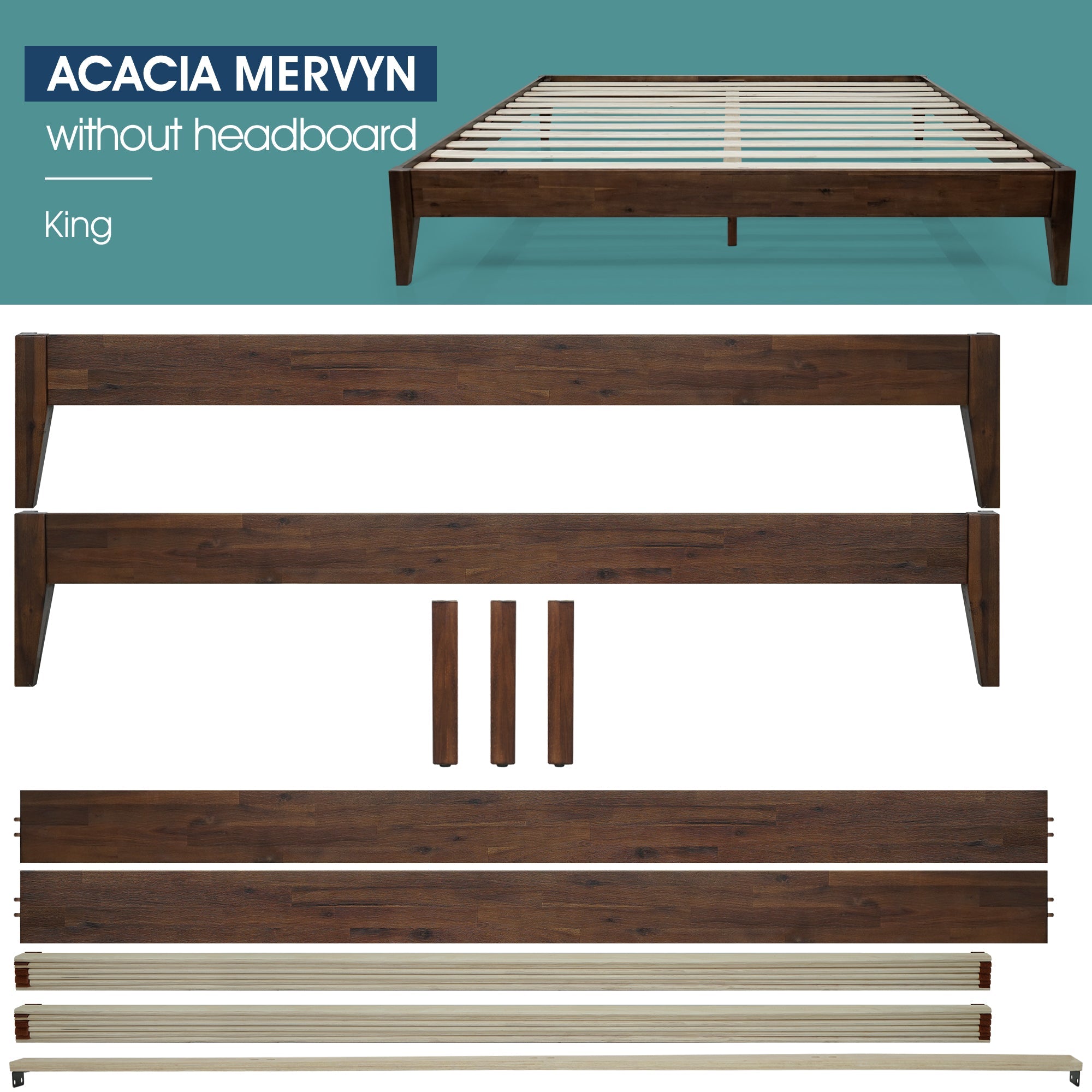 Mervyn Solid Wood Bed Frame Megsu