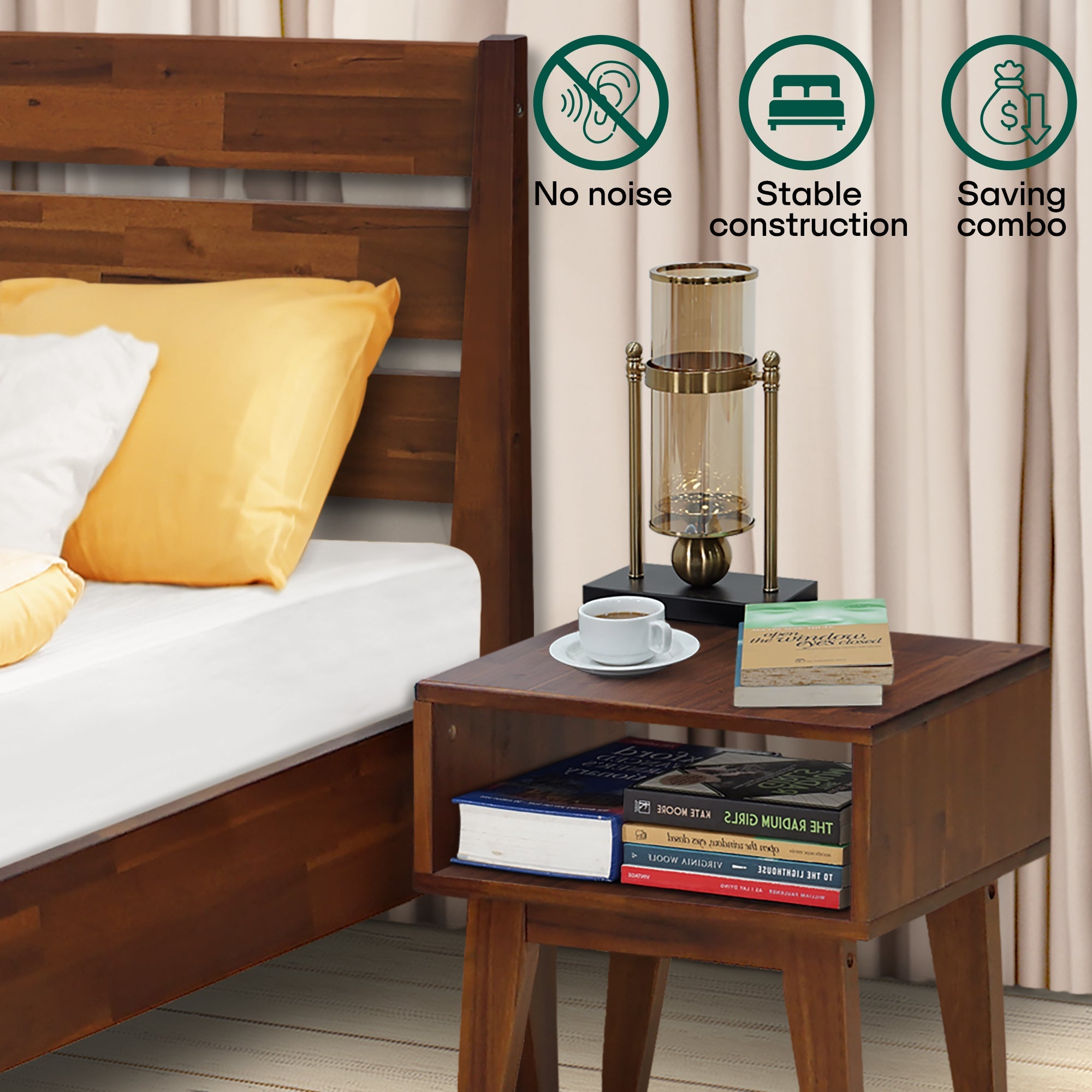 Emery Solid Wood Bed Frame Megsu