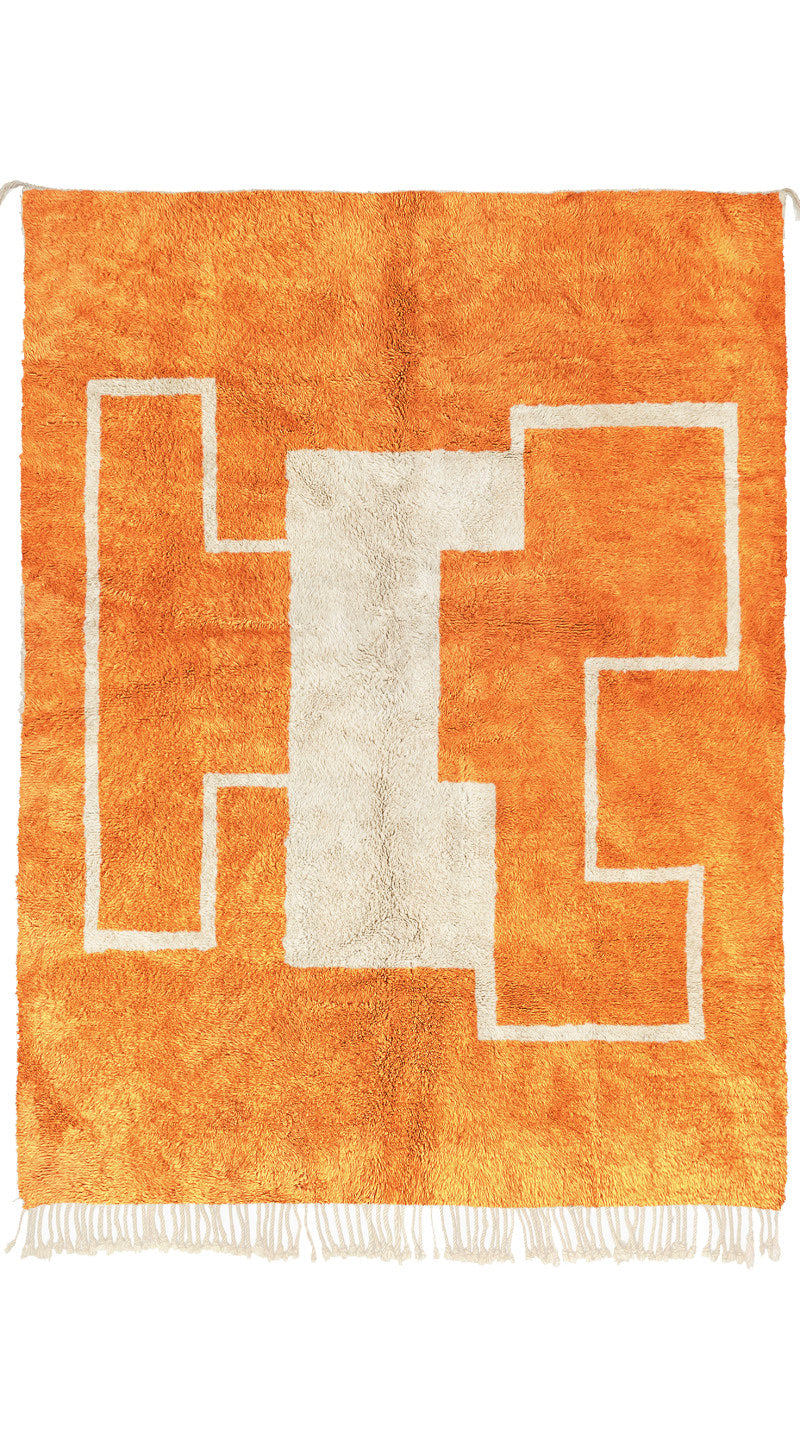 Beni Ourain Style Moroccan Handwoven Wool Rug Living Room - LuxoraCraft