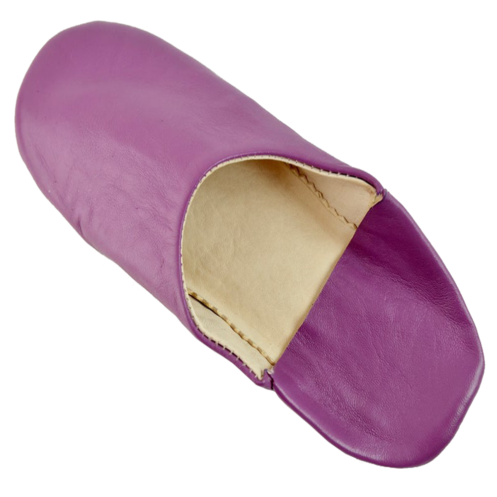 Purple Genuine Leather Babouche Slipper Marrakech - LuxoraCraft