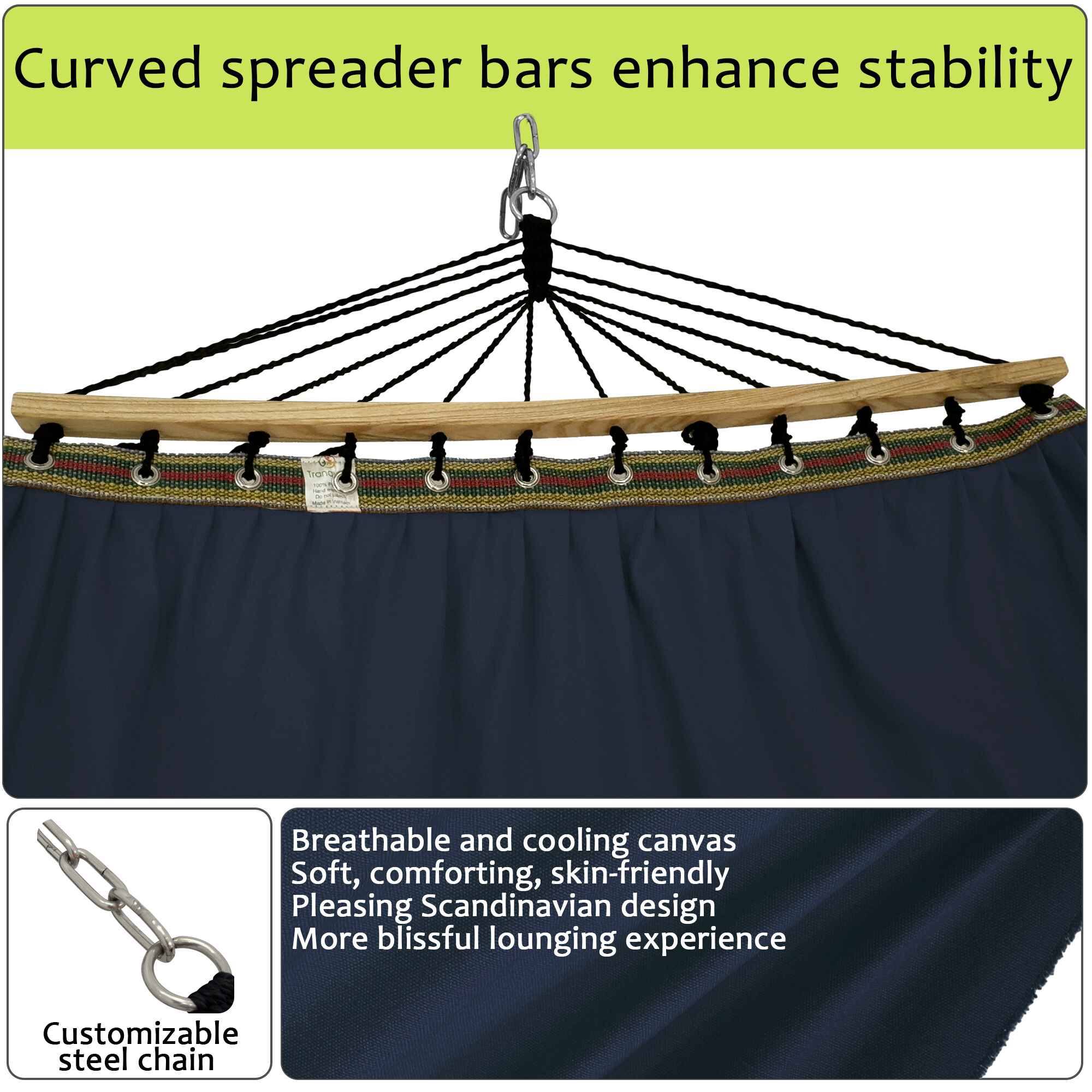 Tranquillo Universal Canvas Double Hammock for Ultimate Relaxation Megsu