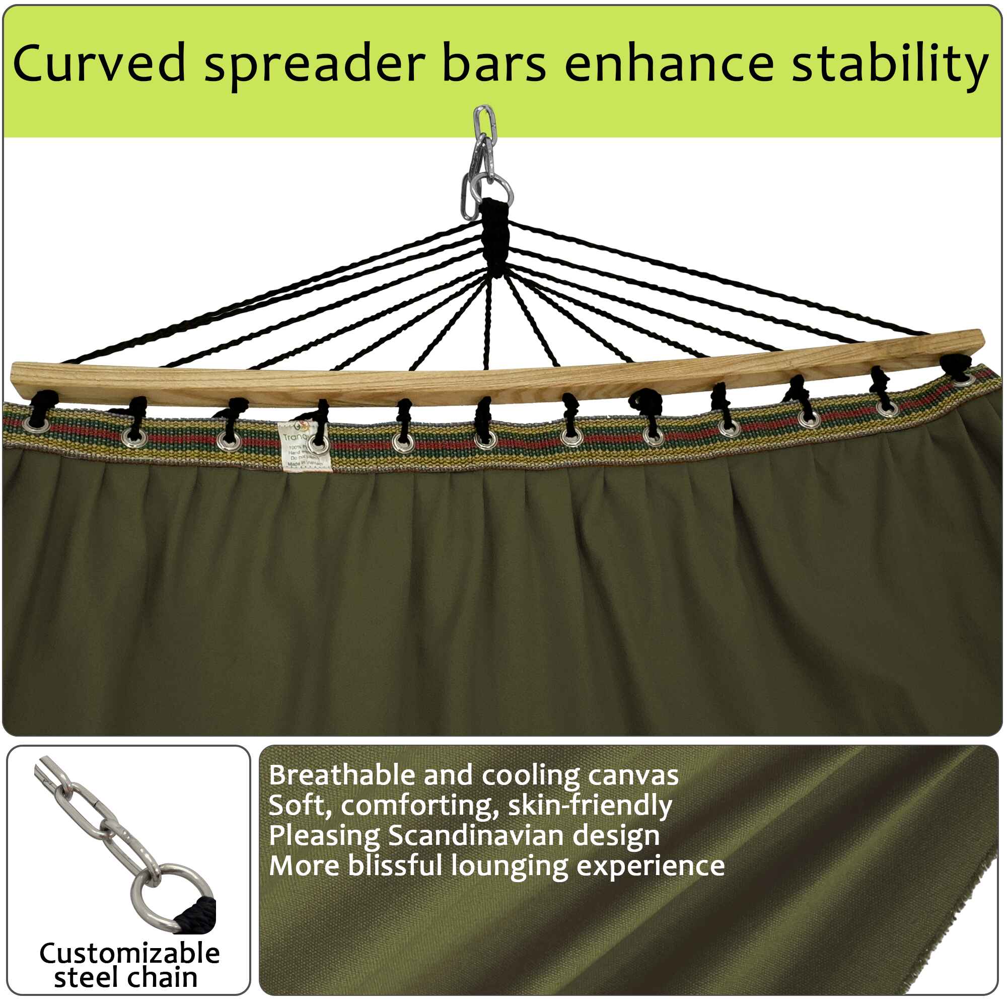 Tranquillo Universal Canvas Double Hammock for Ultimate Relaxation Megsu
