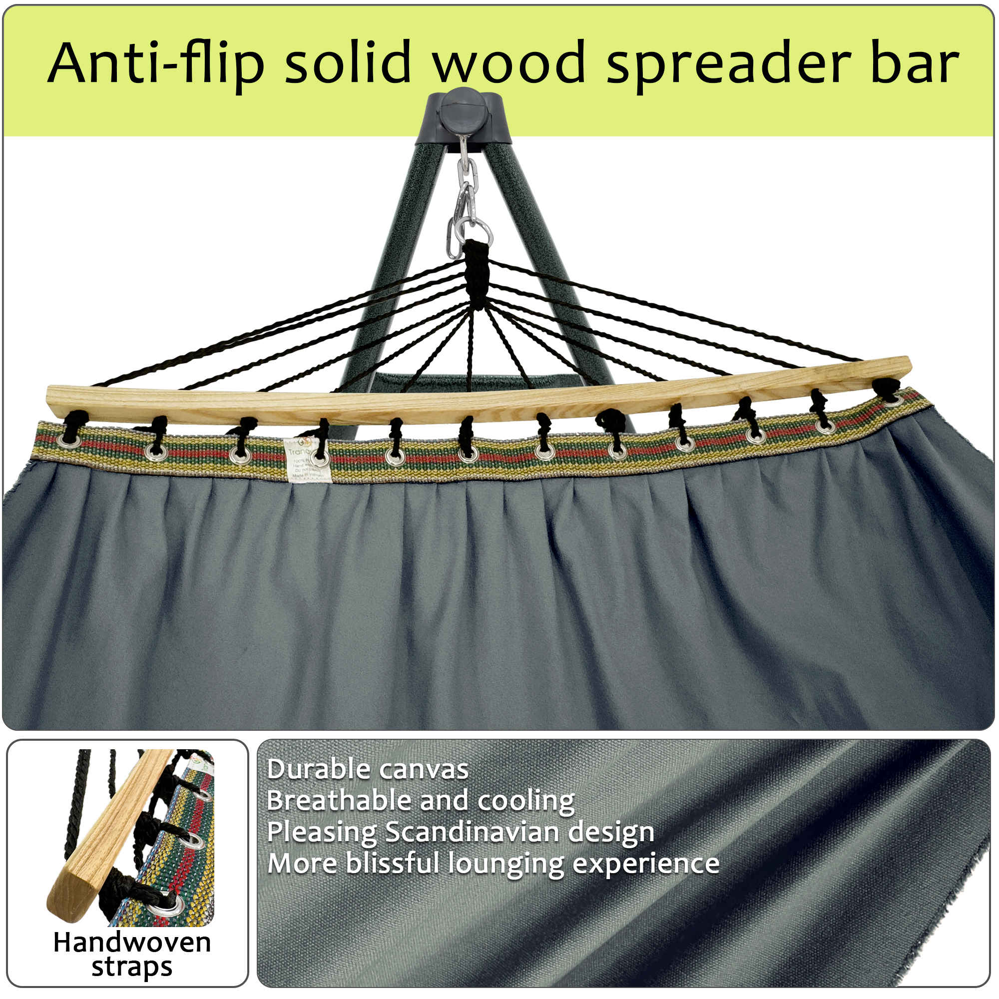 Tranquillo Universal Canvas Hammock Medium Size for Ultimate Comfort and Style Megsu