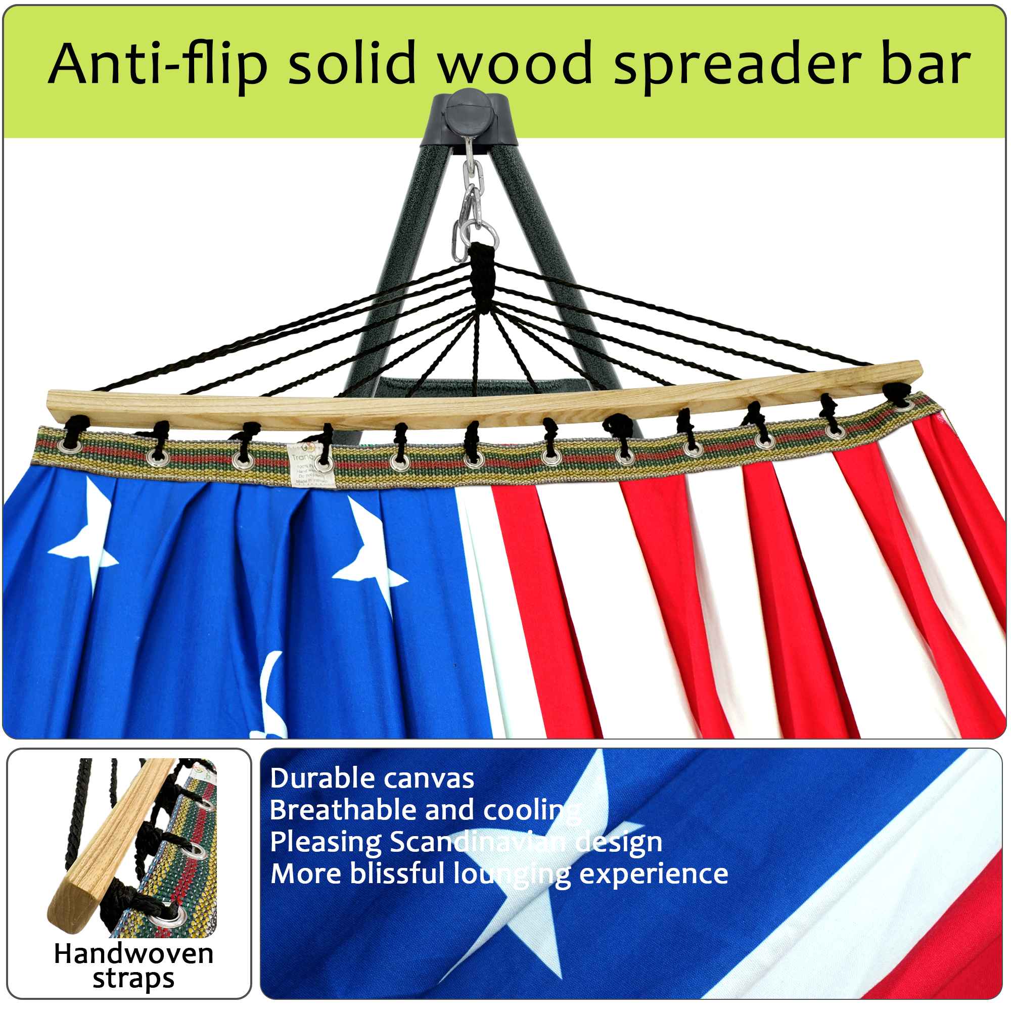 Tranquillo Universal Canvas Hammock Medium Size for Ultimate Comfort and Style Megsu