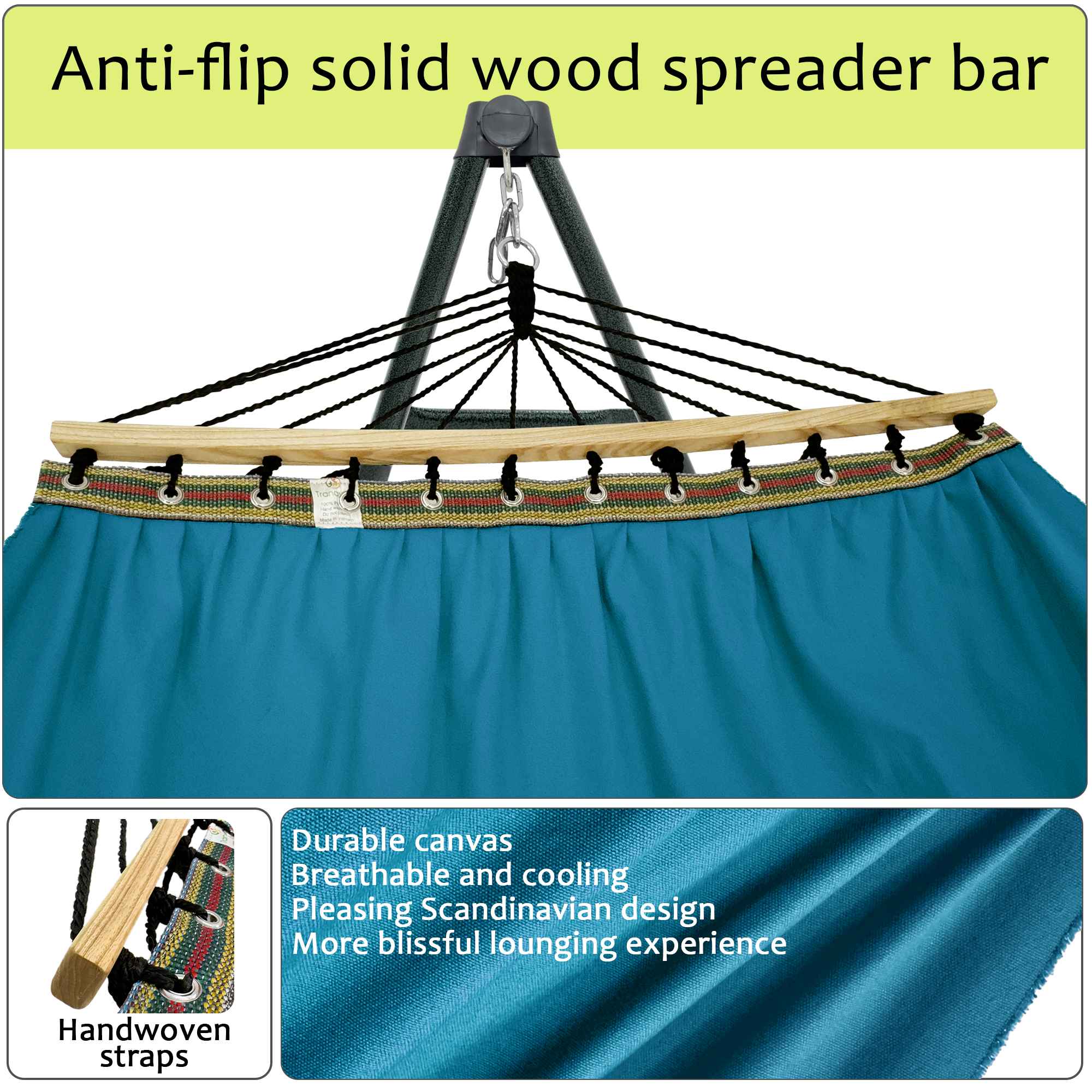 Tranquillo Universal Canvas Hammock Medium Size for Ultimate Comfort and Style Megsu