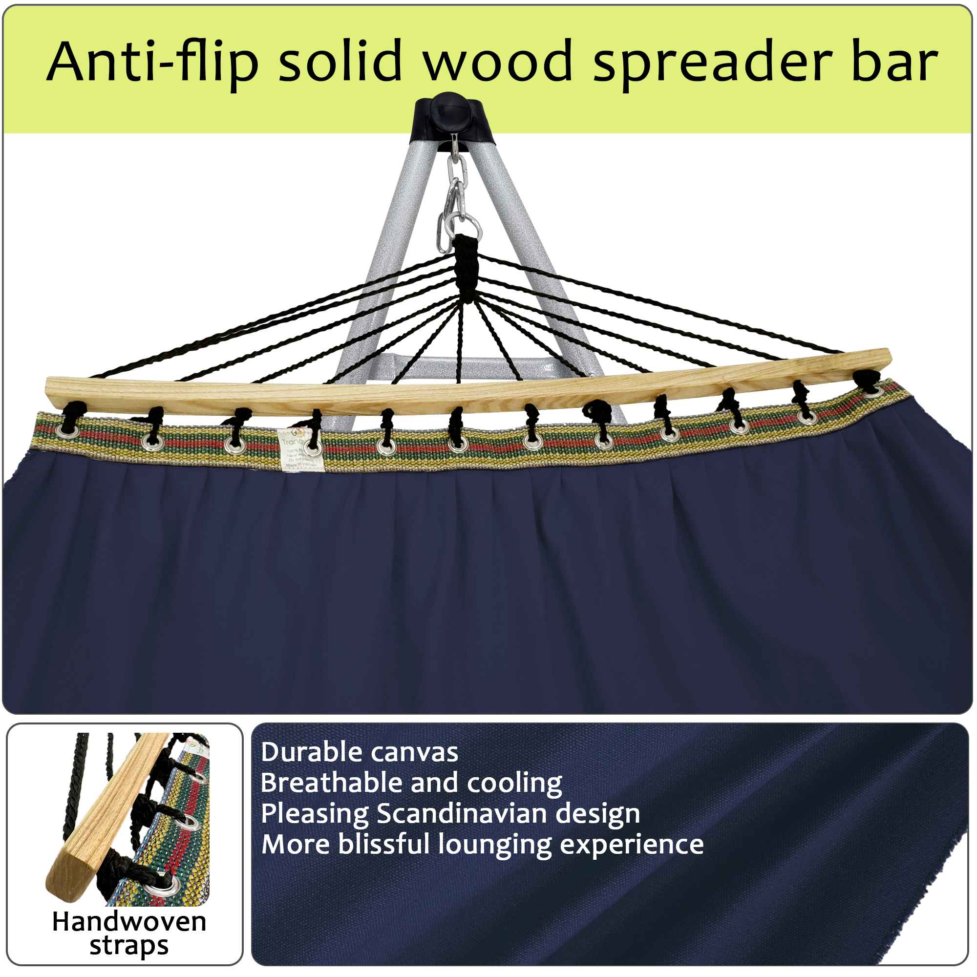 Tranquillo Universal Canvas Hammock Medium Size for Ultimate Comfort and Style Megsu