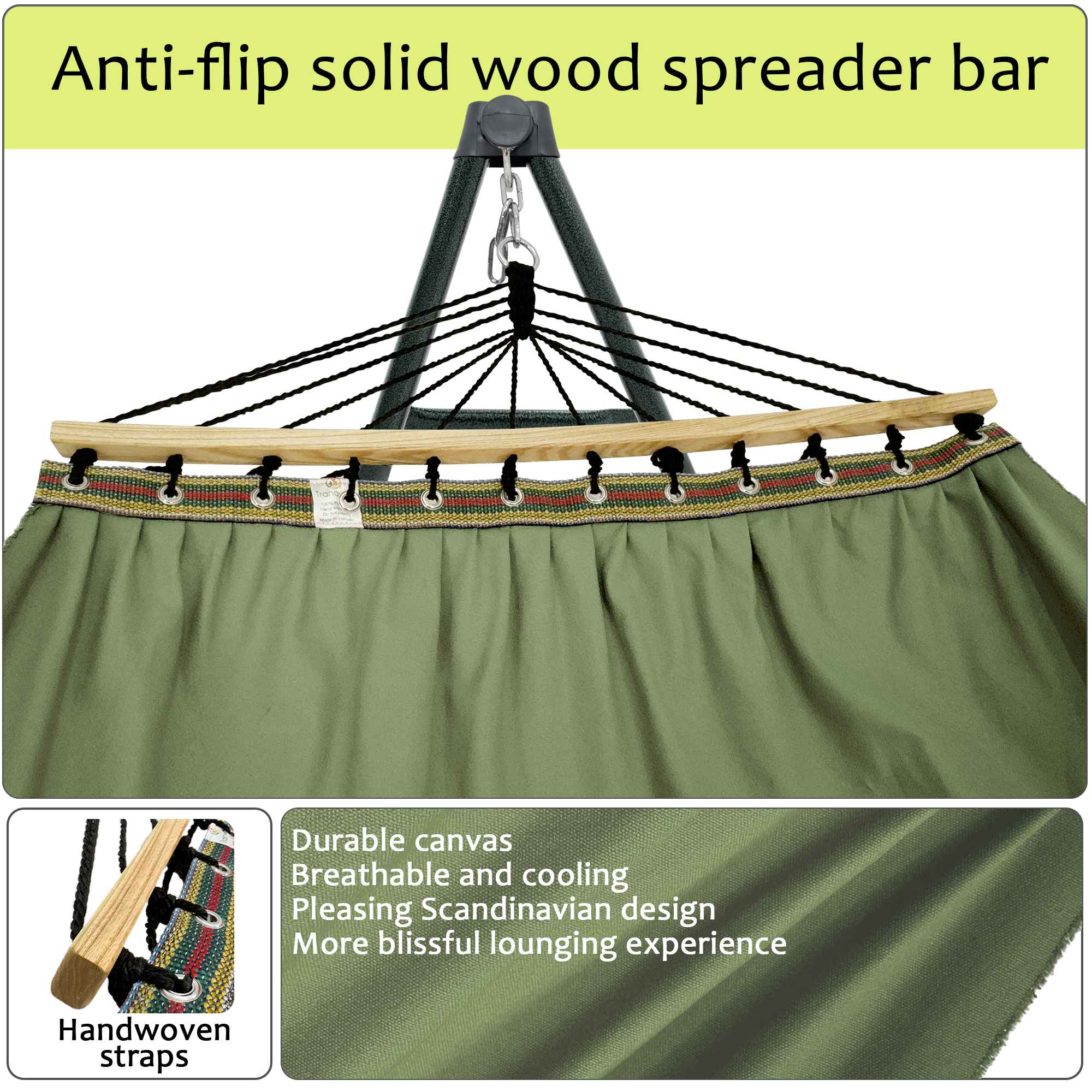 Tranquillo Universal Canvas Hammock Medium Size for Ultimate Comfort and Style Megsu