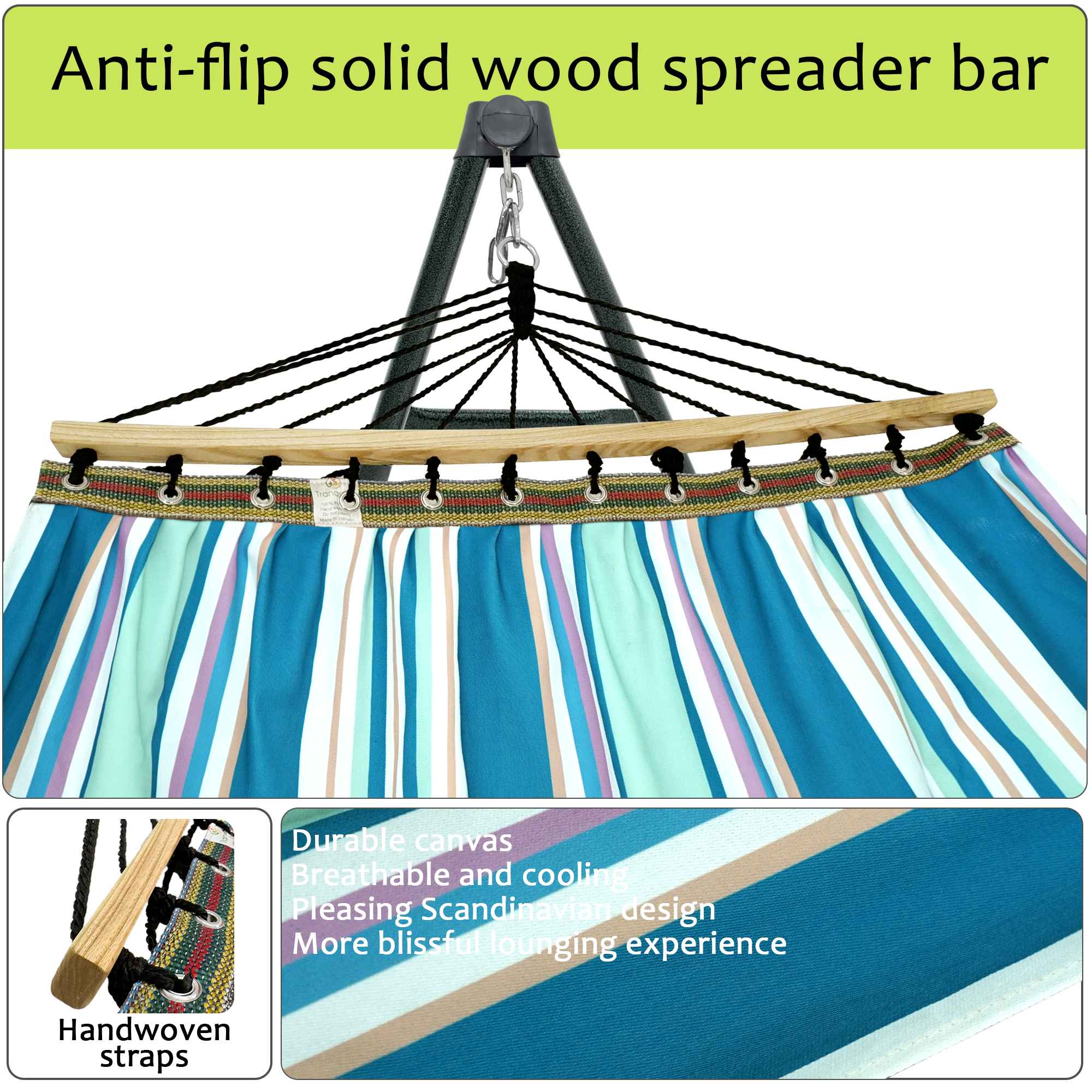 Tranquillo Universal Canvas Hammock Medium Size for Ultimate Comfort and Style Megsu