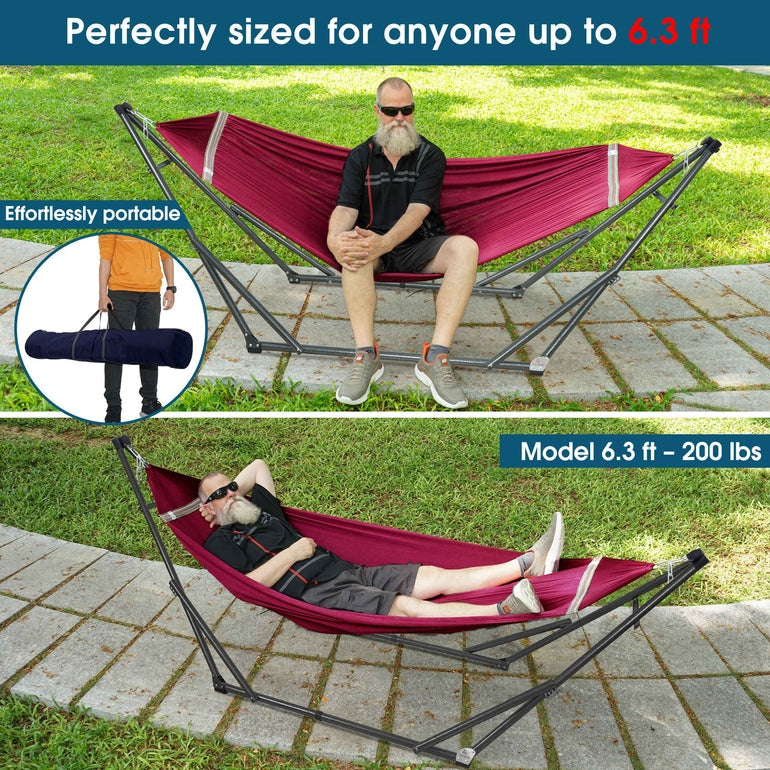 Tranquillo Original Collapsible Hammock with Stand for Ultimate Relaxation Megsu