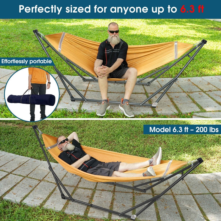 Tranquillo Original Collapsible Hammock with Stand for Ultimate Relaxation Megsu