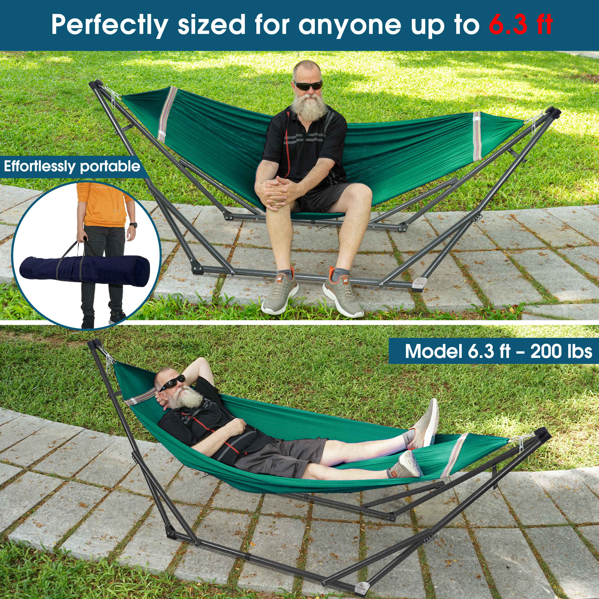 Tranquillo Original Collapsible Hammock with Stand for Ultimate Relaxation Megsu
