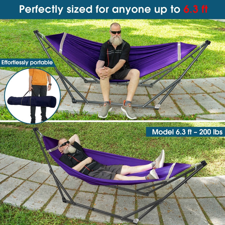 Tranquillo Original Collapsible Hammock with Stand for Ultimate Relaxation Megsu