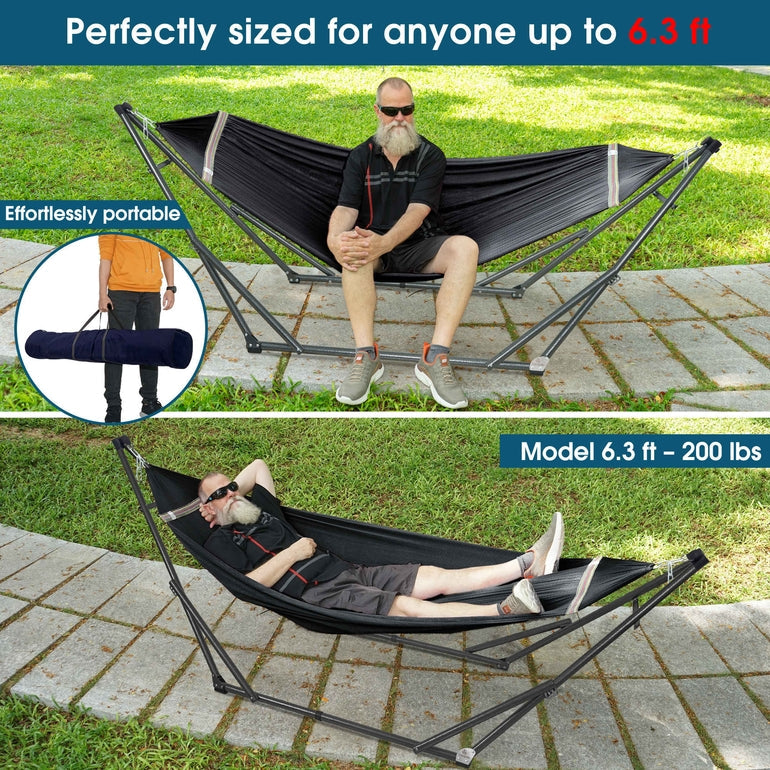 Tranquillo Original Collapsible Hammock with Stand for Ultimate Relaxation Megsu