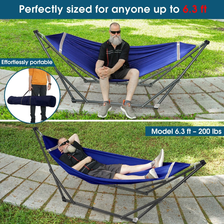 Tranquillo Original Collapsible Hammock with Stand for Ultimate Relaxation Megsu