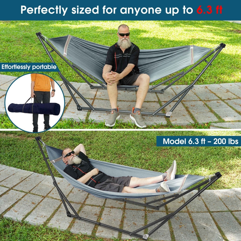 Tranquillo Original Collapsible Hammock with Stand for Ultimate Relaxation Megsu
