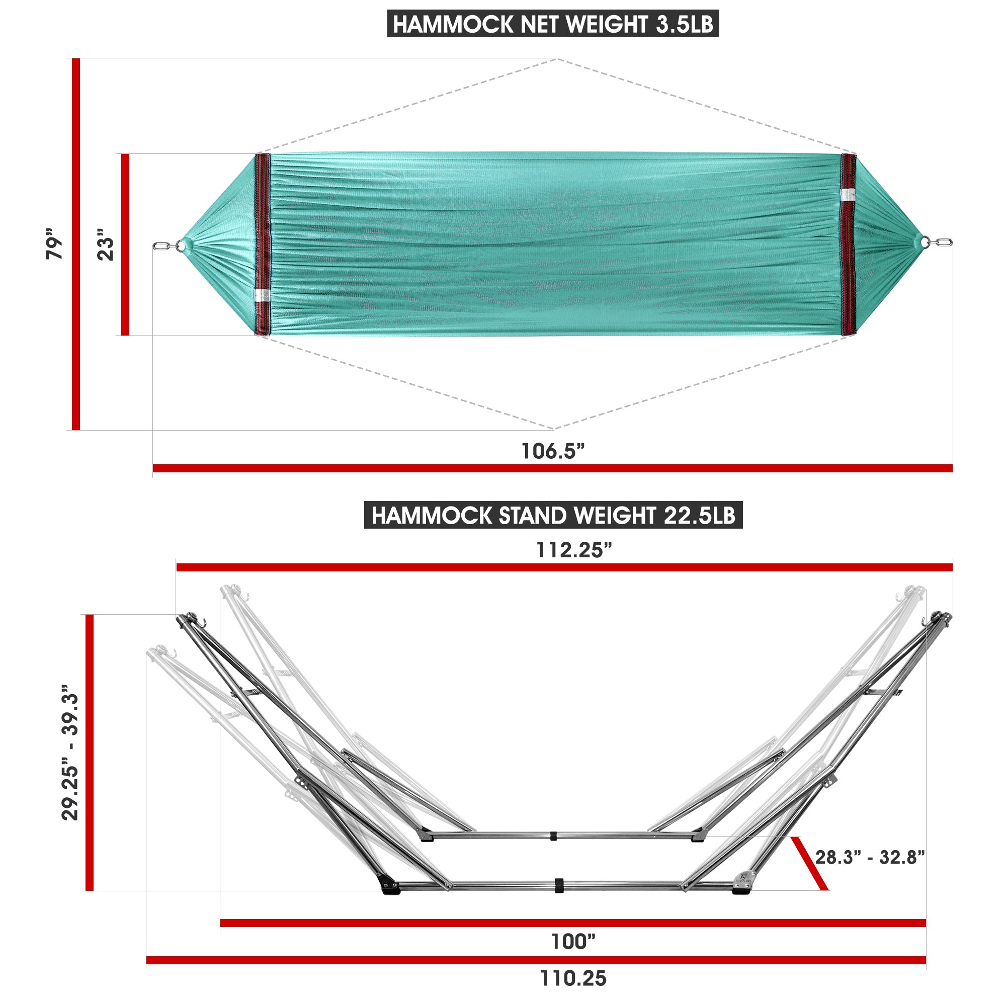 Tranquillo Original Stainless Steel Hammock Stand for Ultimate Relaxation Megsu