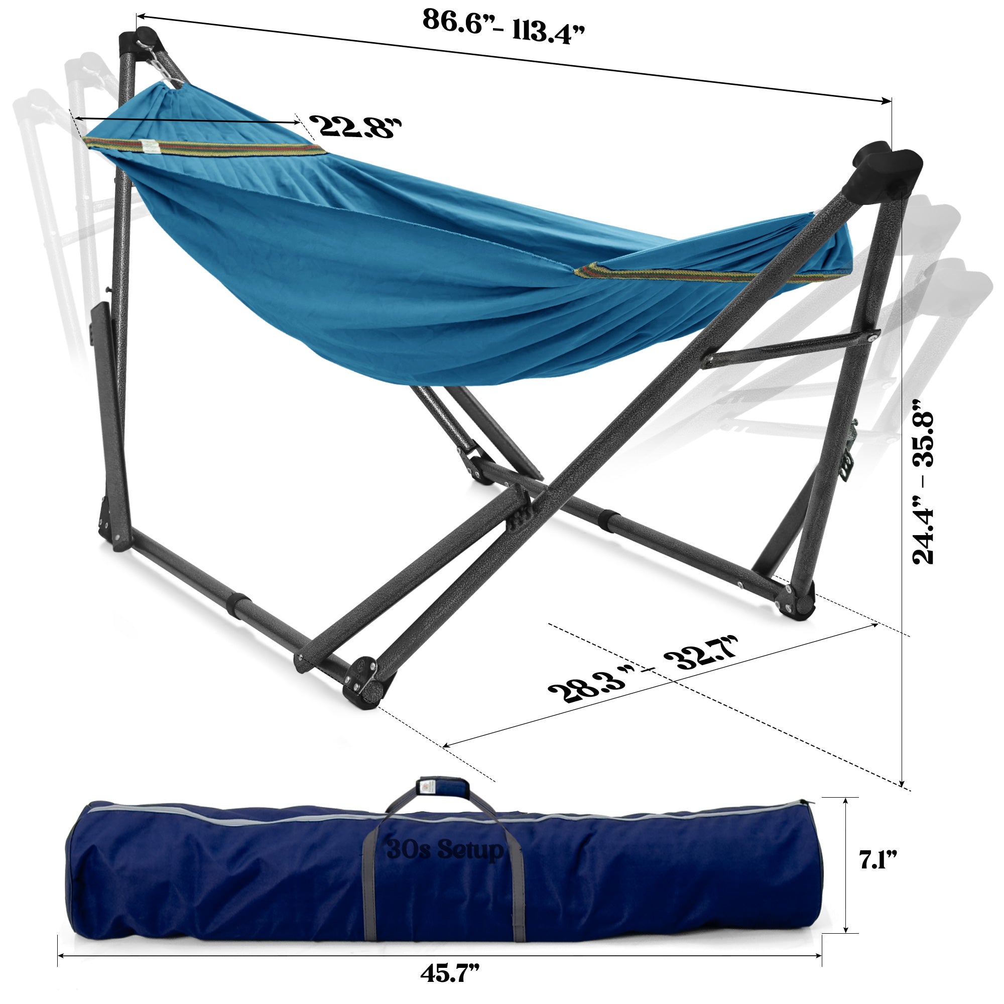 Tranquillo Uniki Canvas Hammock with Stand for Ultimate Relaxation Megsu